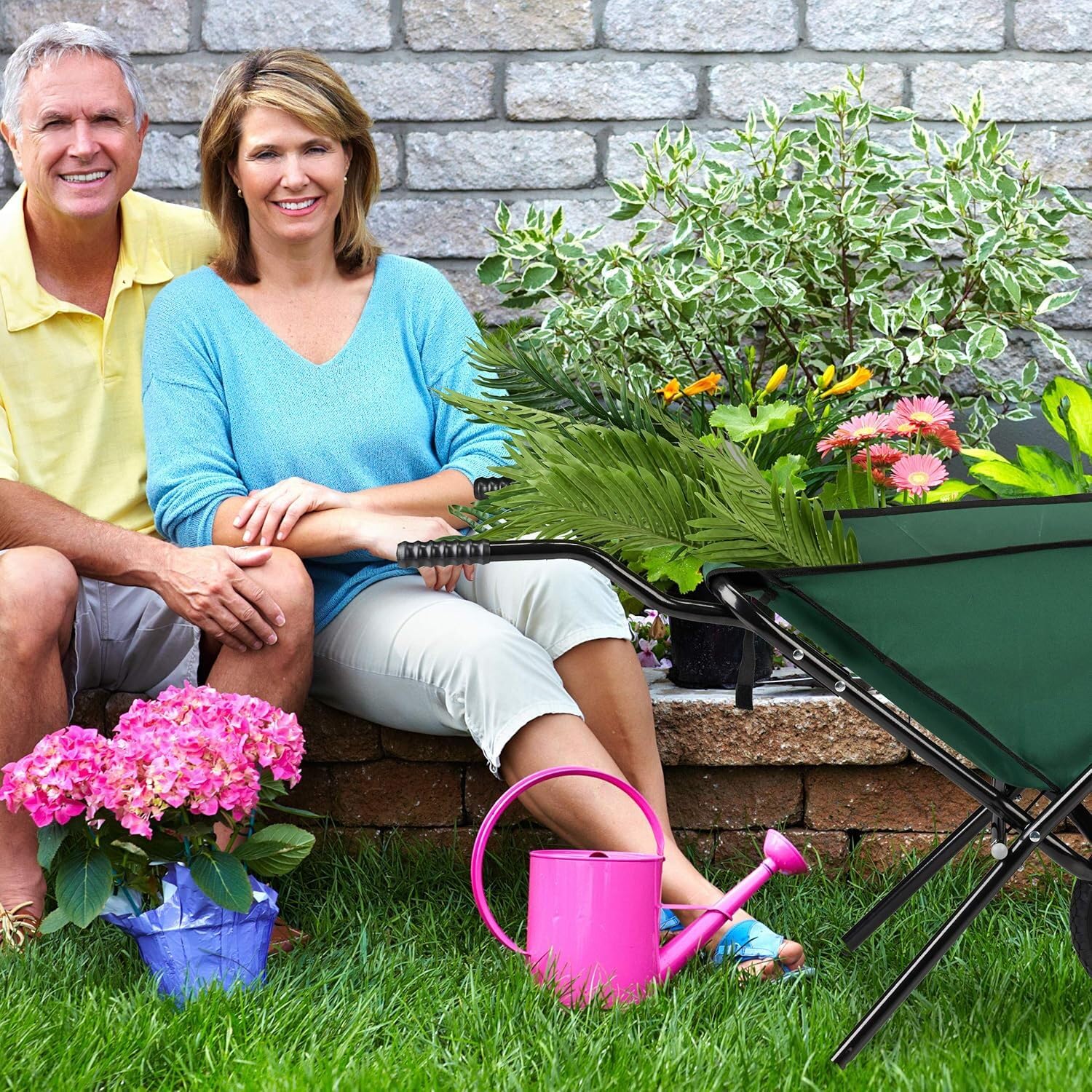 Carriola Richiudibile, Carriola pieghevole, Carretto Pieghevole Giardino, Salvaspazio, 115,5 x 54 x 60,5 cm - TROLLYFOLD