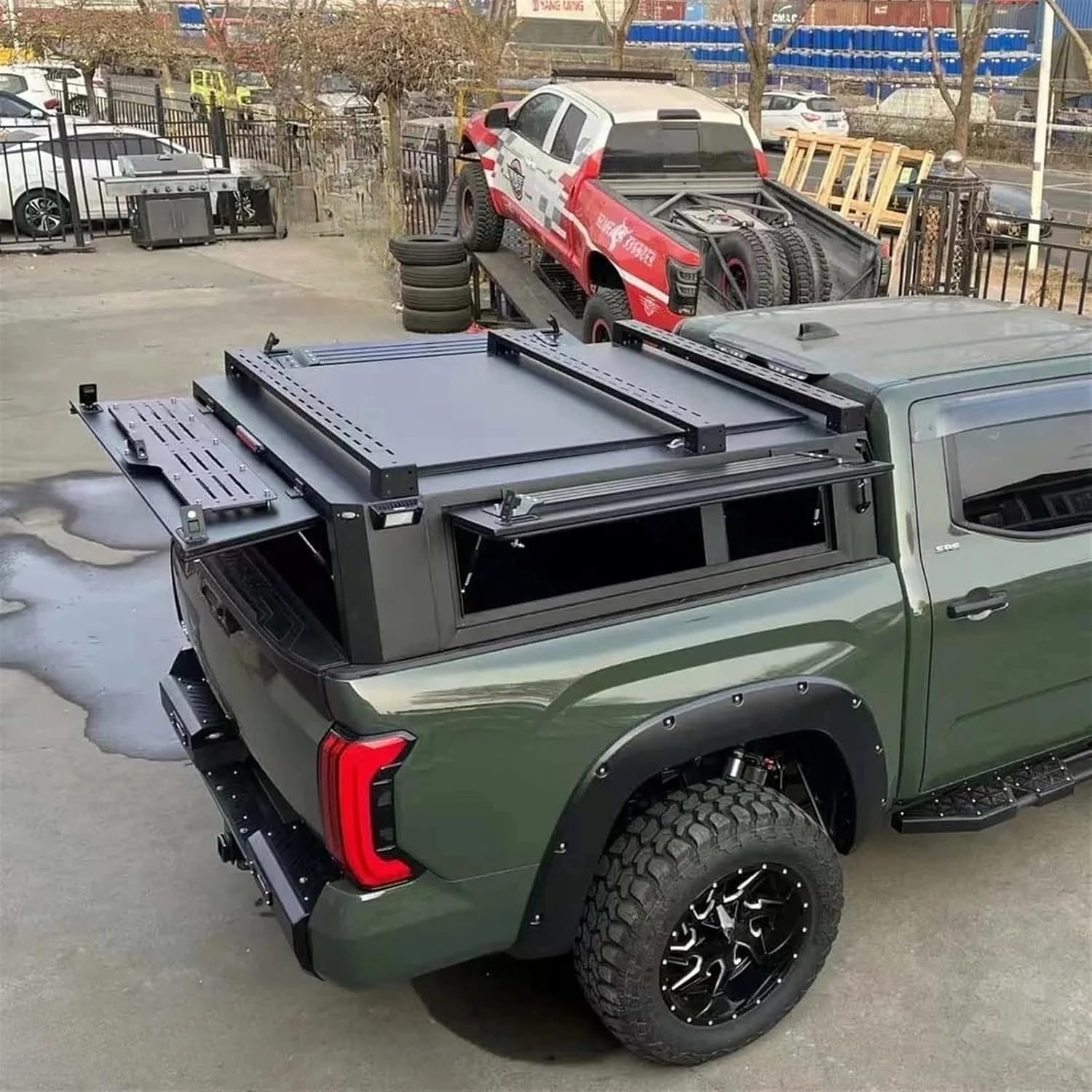 4x4 Pickup Bed Cover Compatible with Tundra Truck Tonneau Aluminium