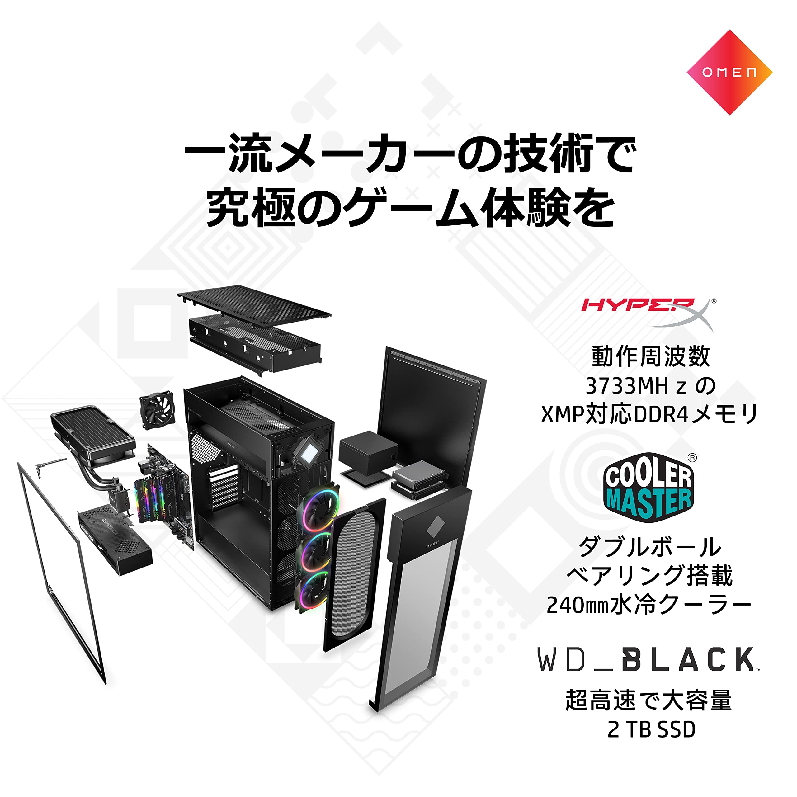Amazon.co.jp: HP ゲーミングデスクトップPC OMEN by HP 45L RTX 3090 