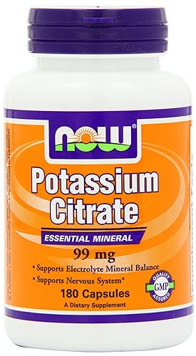 NOW Citrato de Potasio 99 mg,180 Cápsulas