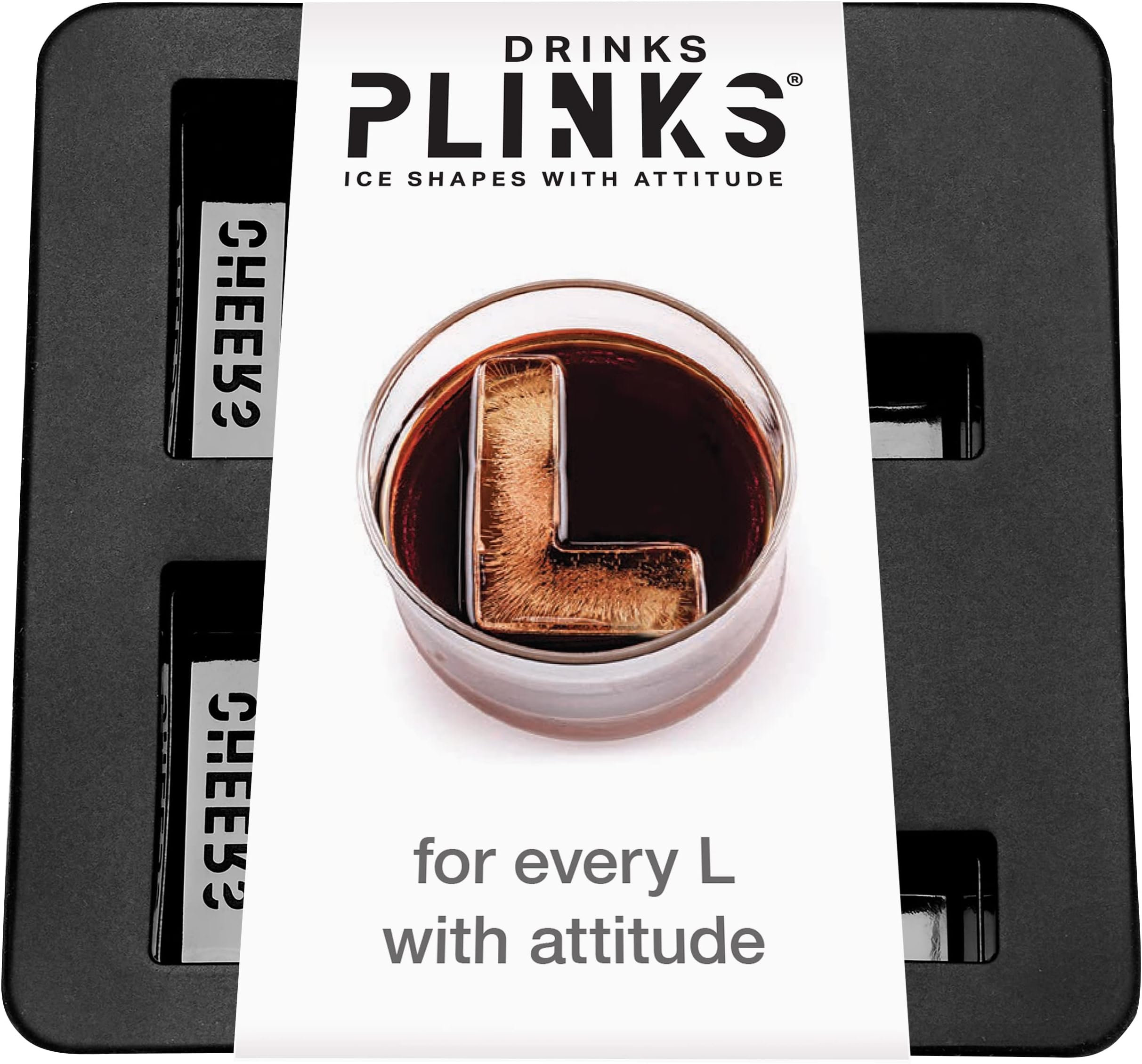 DRINKSPLINKS Letter L Personalized Ice Cubes Mold With Initials. Custom Ice Cube Trays are Thoughtful Customized Gifts, Fun Cocktail Accessories, Monogram Whiskey and Bourbon Gifts for Men and Women