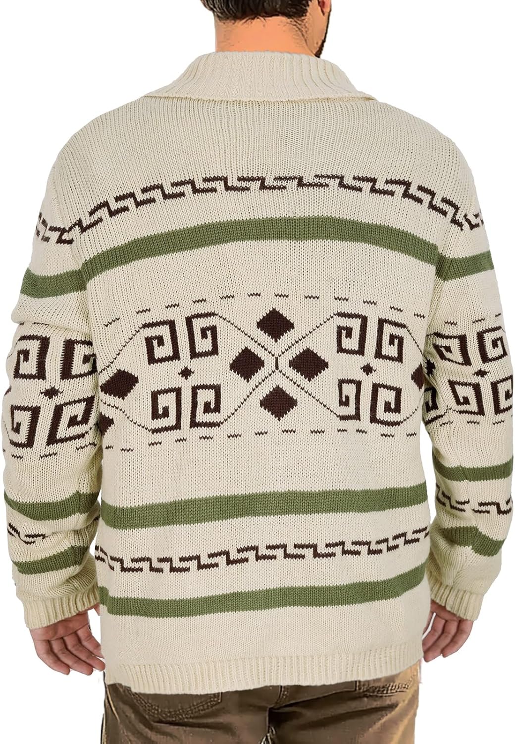 Men's Long Sleeve Casual Comfort Fit Cardigan Sweater Shawl Collar Soft Fabric - Image 2