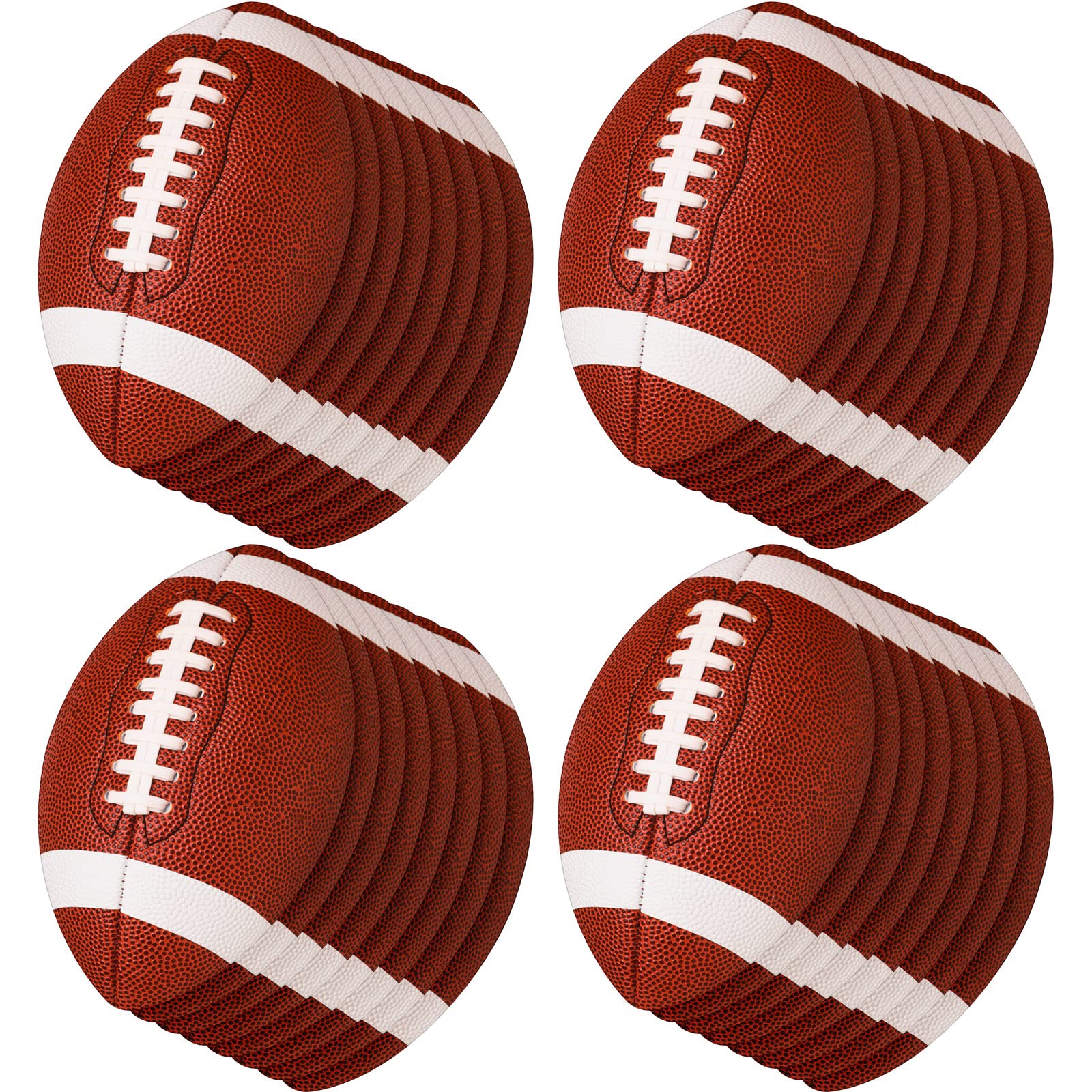 Football Party Cutout Football Bulletin Poster Board Decorations Paper Football Cut Outs with Glue Point Dots for Sports Birthday Theme Party Classroom Game Day Supplies (32 Pieces)