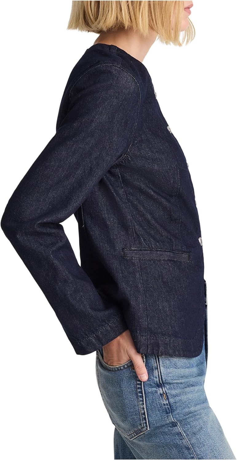 Madewell womens Collarless Jacket in Rinse - Image 2