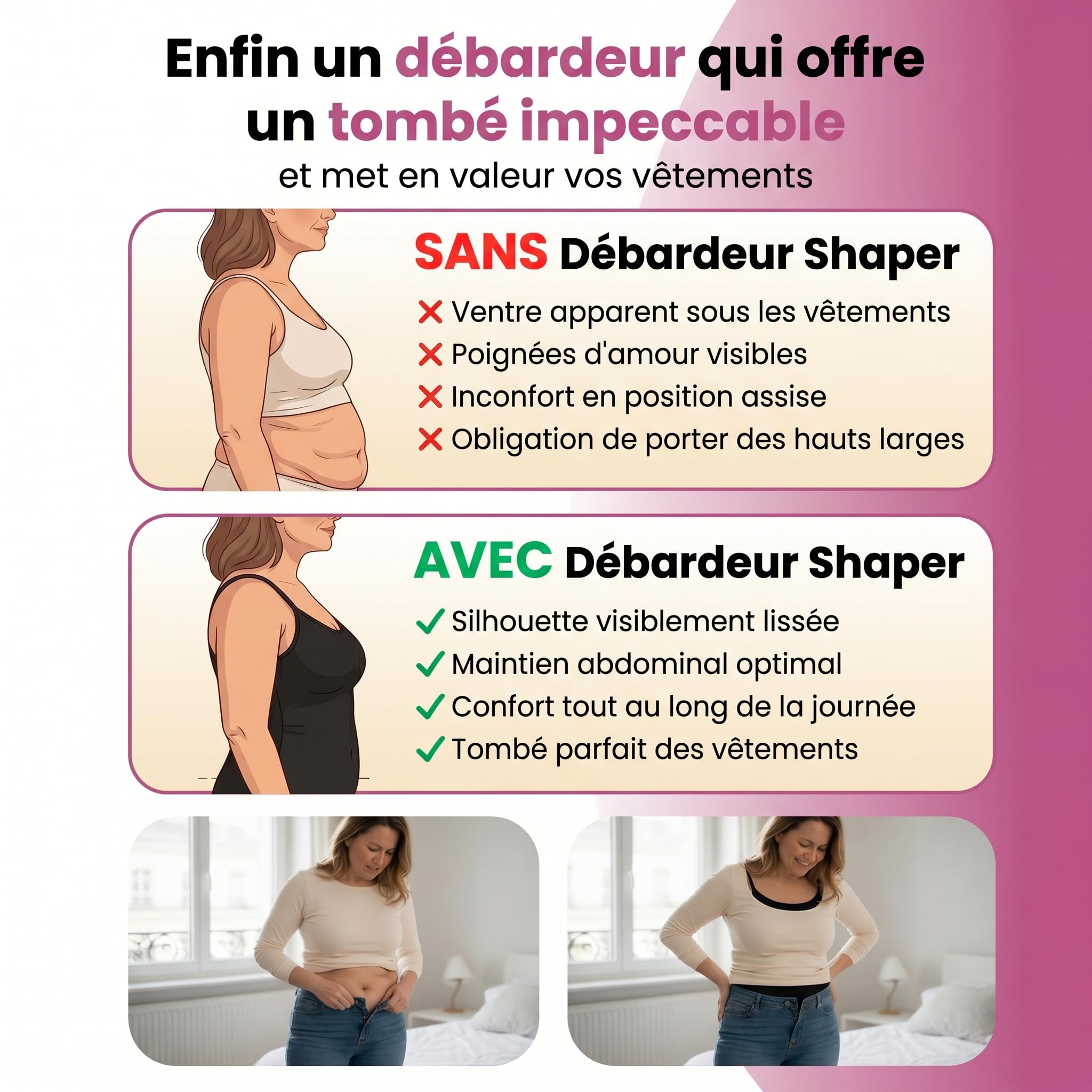 coin féminin Débardeur Amincissant, 2 Débardeur Femme Gainant Sans Couture Top Sculptant avec Soutien Gorge Intégré Bretelles Réglables Effet Ventre Plat Invisible sous Vêtements S-4XL