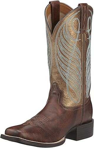 Ariat Botas occidentales redondas con punta cuadrada ancha para mujer