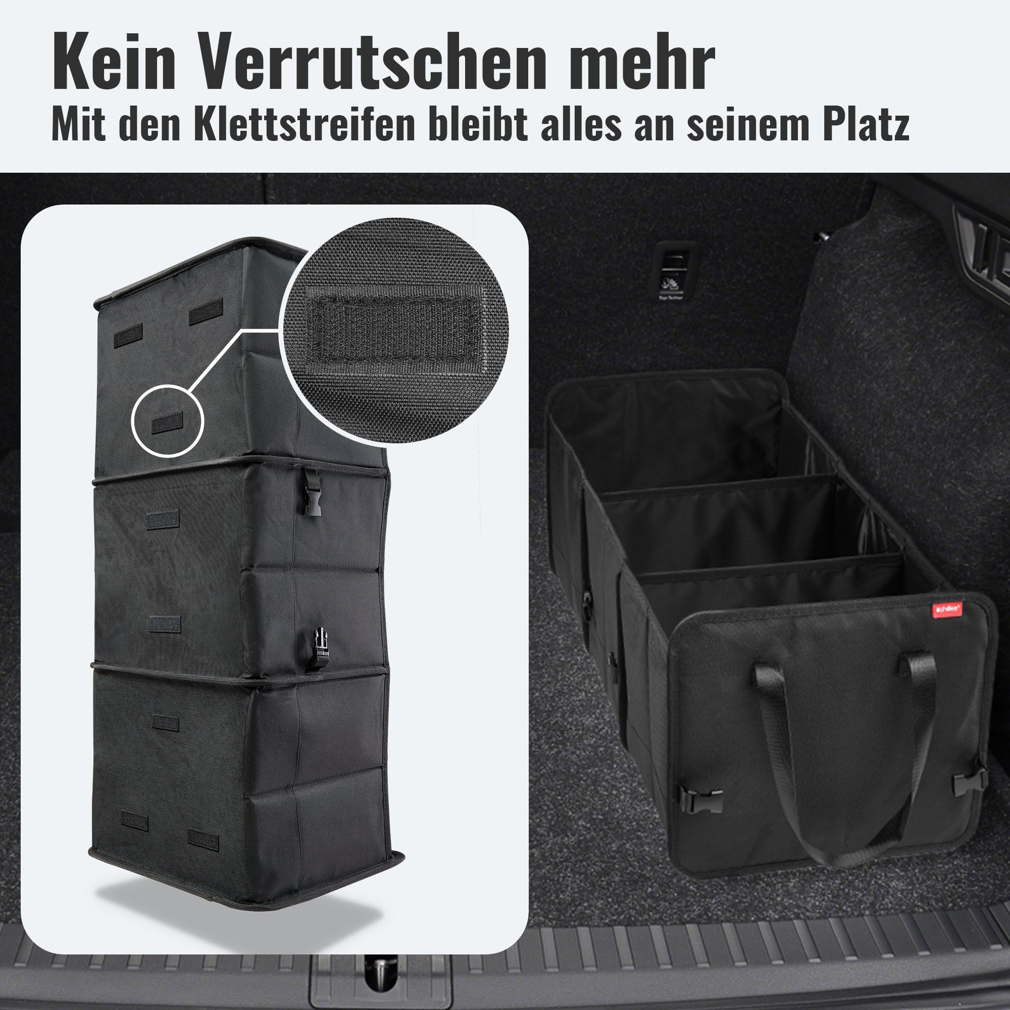 Achilles Faltbare Autobox Auto Organizer Kofferraumtasche 74 x 33 x 30 cm Schwarz