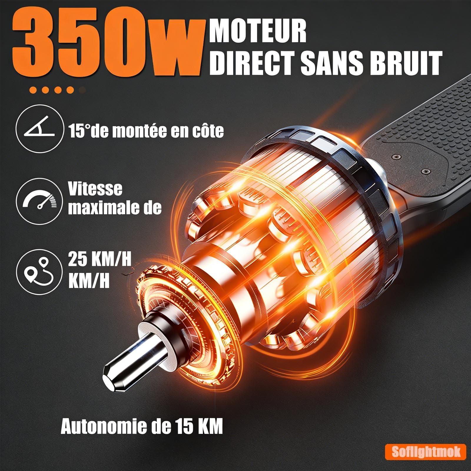 Planche Électrique Tout-Terrain 350W 25km/h Autonomie 15km Deck 7-Ply Érable 90kg Télécommande 4 Vitesses