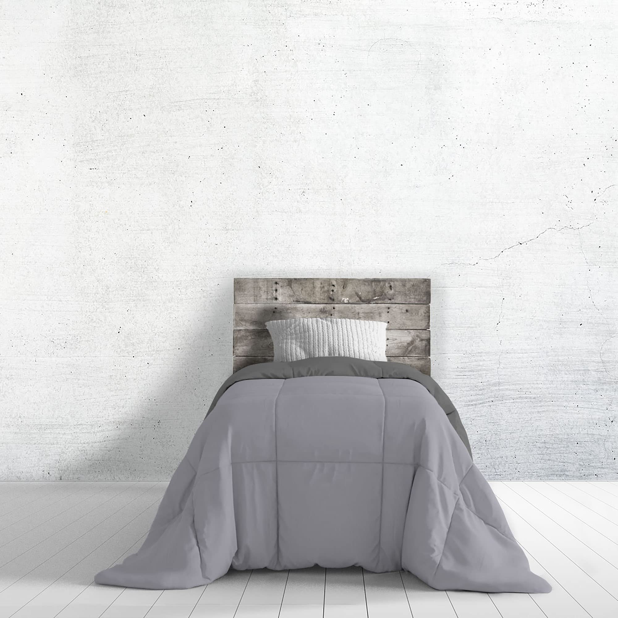 Italian Bed Linen Romantic Summer Quilt, Plain, Romantic, Dark Grey/Silver, 170 x 260 cm