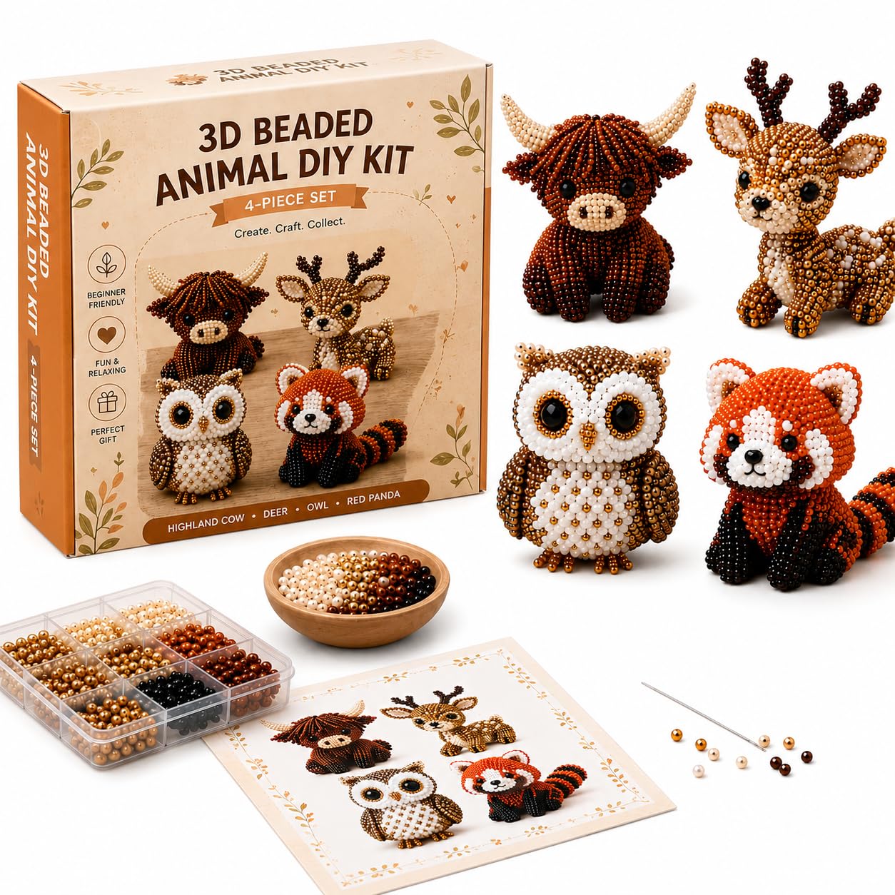 Kit de cuentas de gnomo 3D para bordado artesanal hecho a mano 5