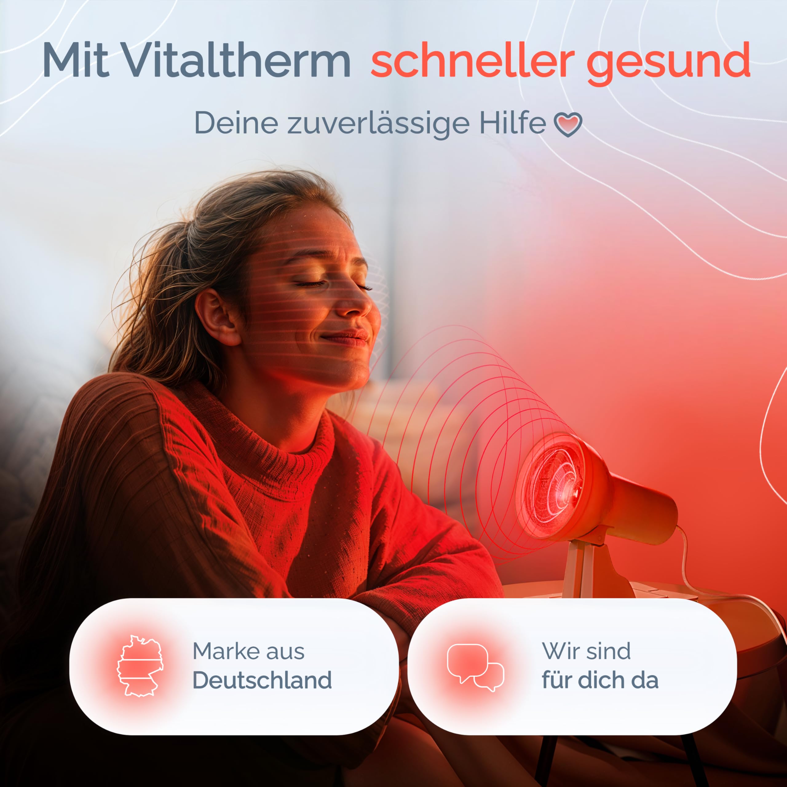 RW150 Rotlichtlampe 150W Infrarot Wärmelampe mit Timer & Dimmer