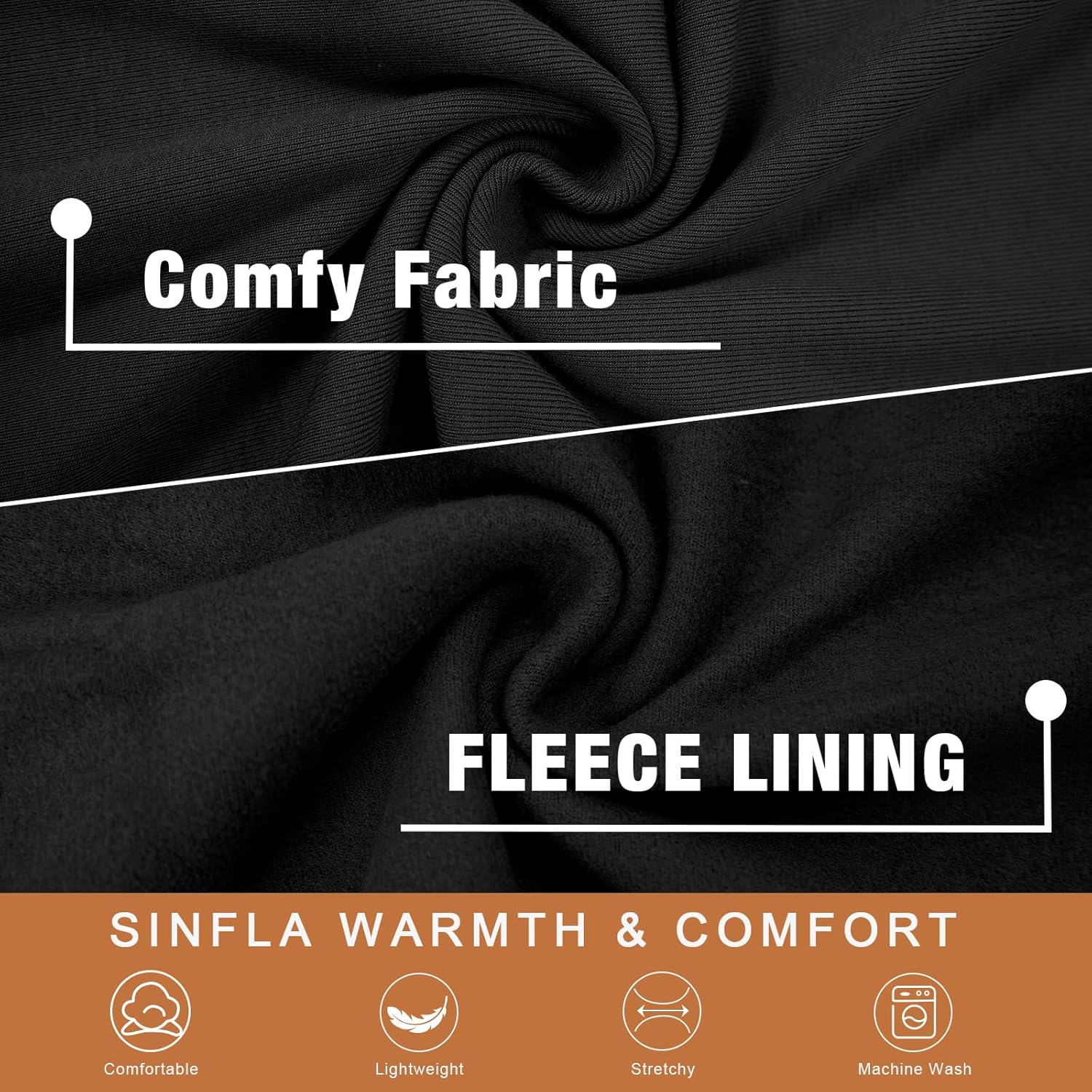 Women's Long Sleeve Thermal Shirts Scoop Neck Underwear Lightweight Base Layer Tops with Warm Fleece Lining - Image 4