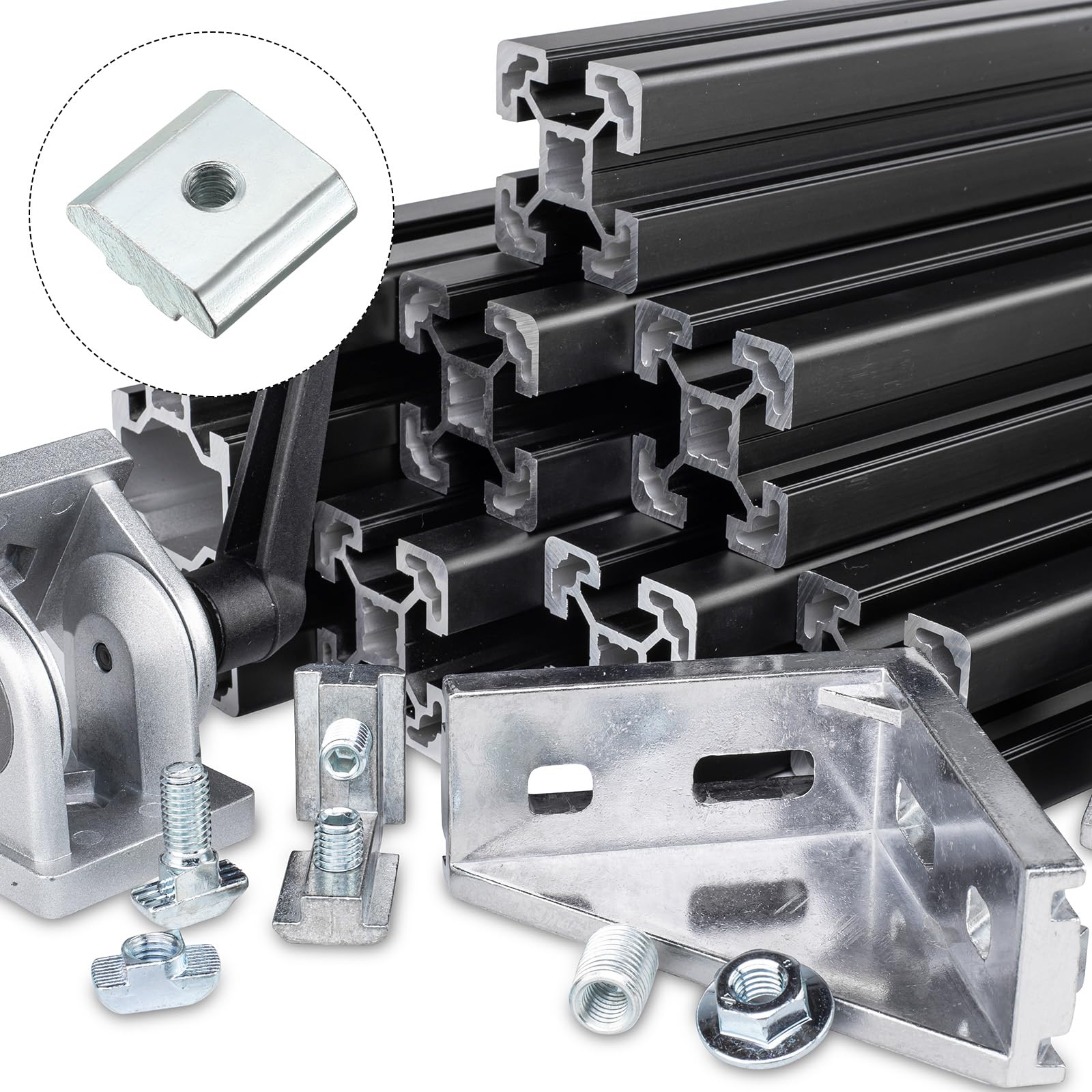 METALLIXITY Slide in T-Nut (M3 Thread) 12pcs, Carbon Steel T-Slot Nut Fastener for 3030 Series Aluminum Extrusion Profile - Image 3