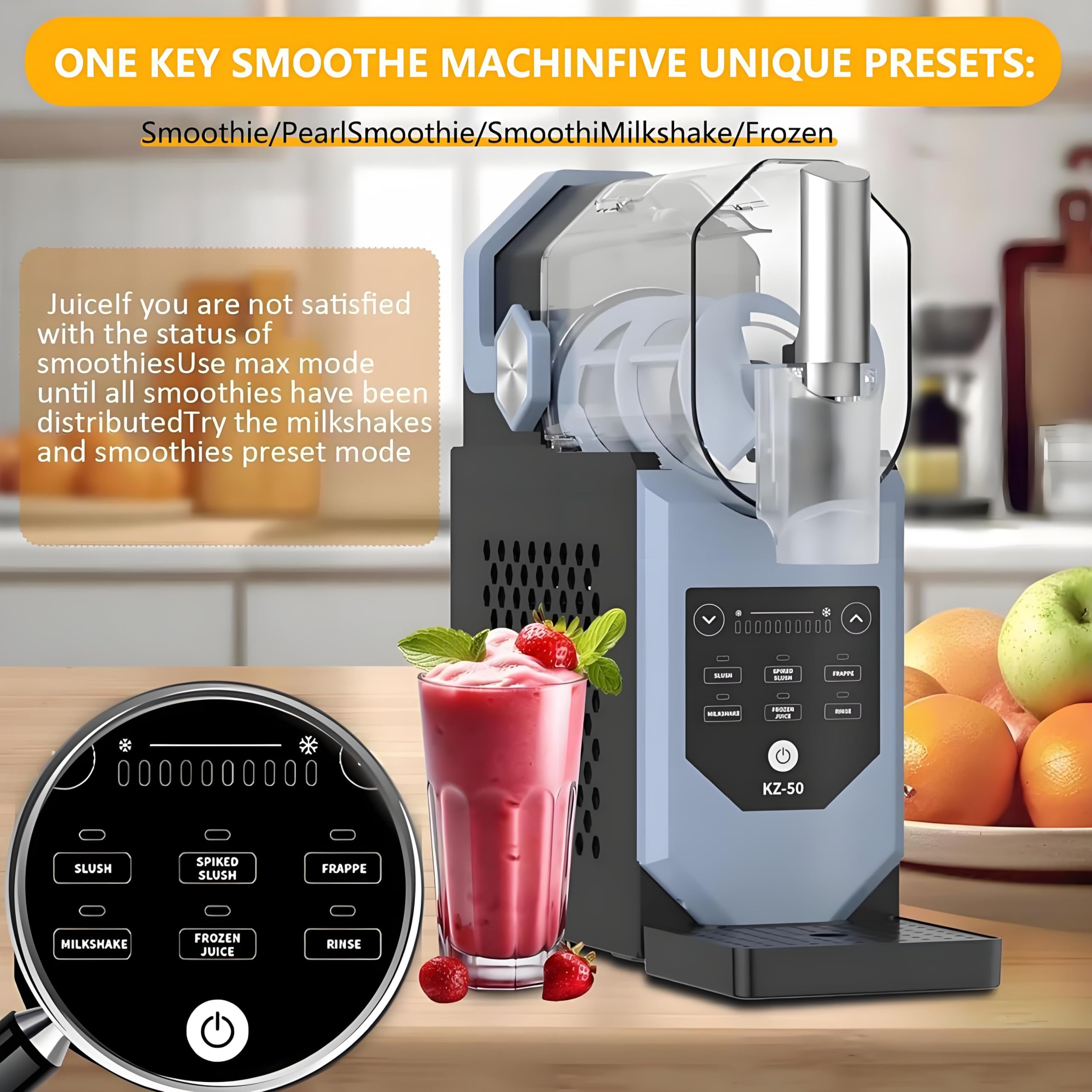 Slushie Machine - Máquina de helado suave - Máquina profesional de bebidas para margaritas, batidos, frappés, batidos - Operación con un solo toque, no necesita hielo