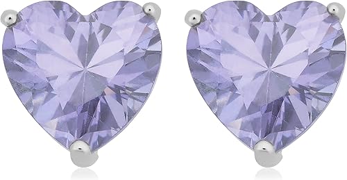 Miniatura 7 de Kooljewelry - Pendientes de plata de ley y circonita cúbica con piedra de nacimiento