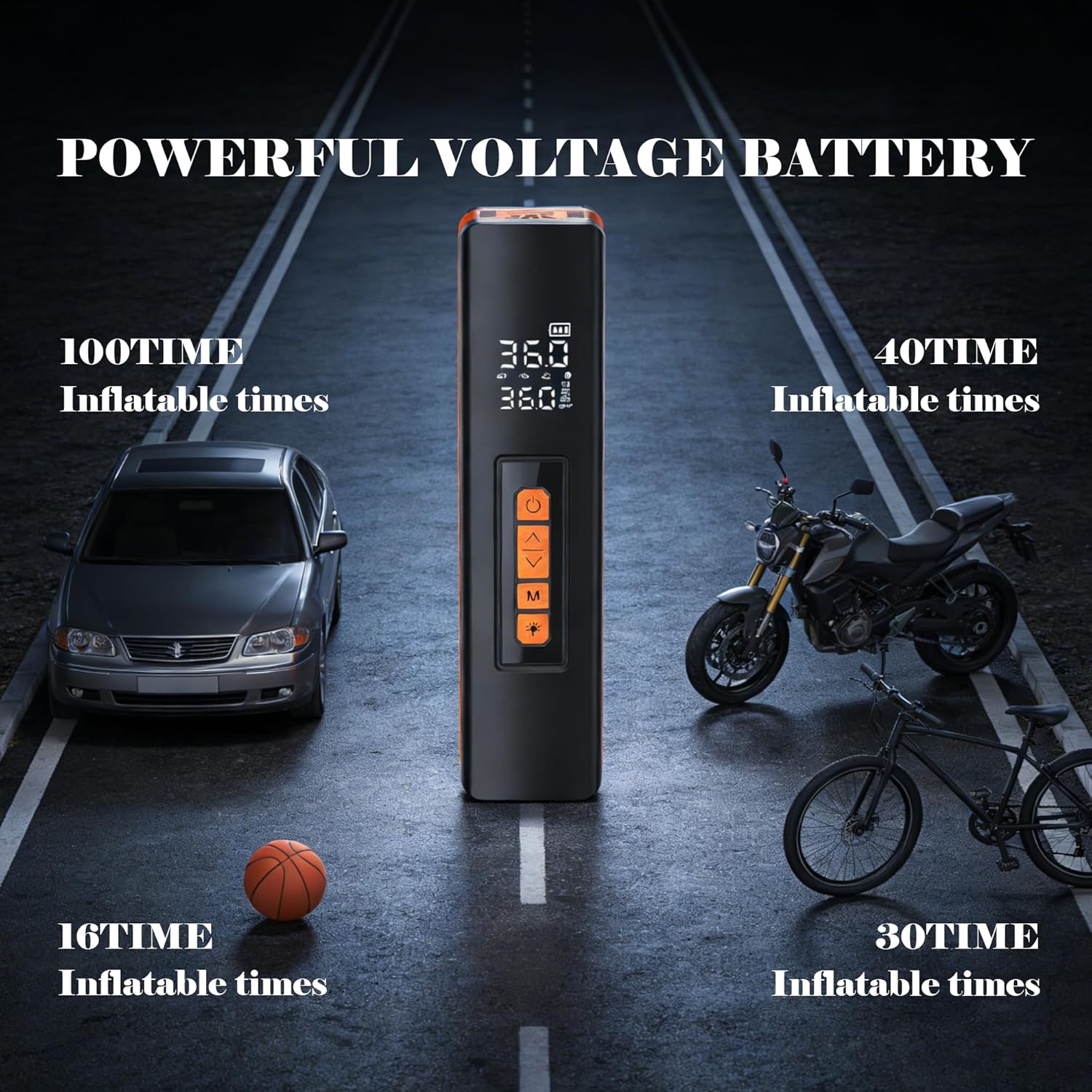 Tire Inflator Portable Air Compressor, 5X Faster 150 PSI Portable Tire Inflator for Car, Built-in Magnetic Storage, Auto Shut-Off Cordless Air Pump, LED Light for Cars, Motor, Bikes