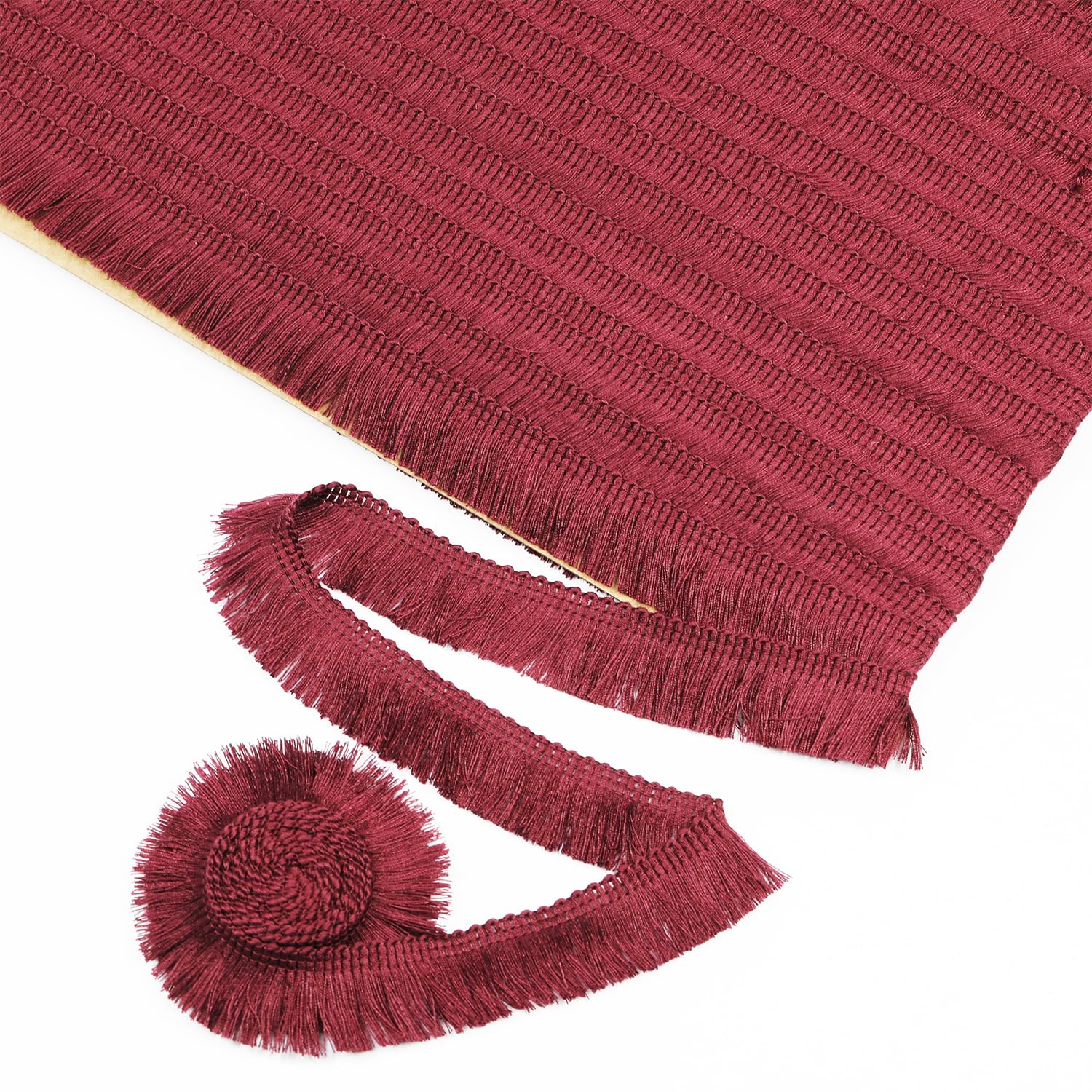27 Yards 25 mm 0.98 inch,Wine Red Trim FringeTrim Macrame Tassel Lace Trim for Sewing Crafts Clothing, Trim Curtains Sewing Clothes Accessories Lampshade Curtain Home DIY Decoration(Wine Red)