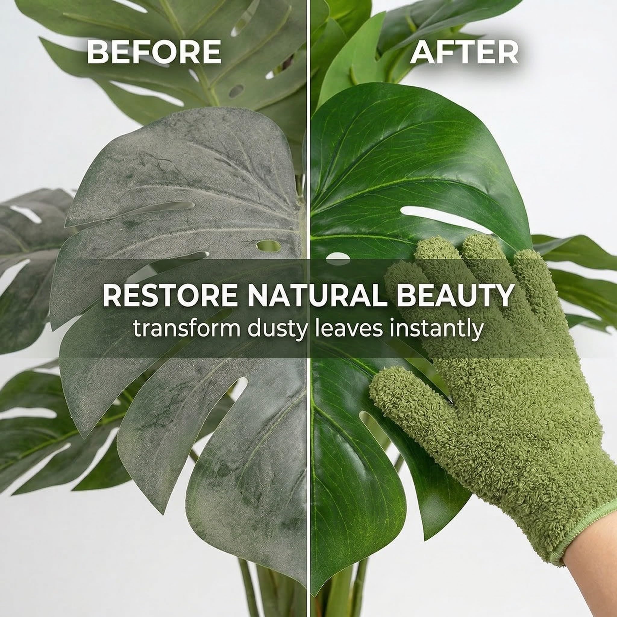 Guante de Microfibra para Limpiar Plantas, Guante Quitapolvo para Hojas, Cuidado de Plantas de Interior, Jardinería Ligera y Mantenimiento Diario uso diario uso diario