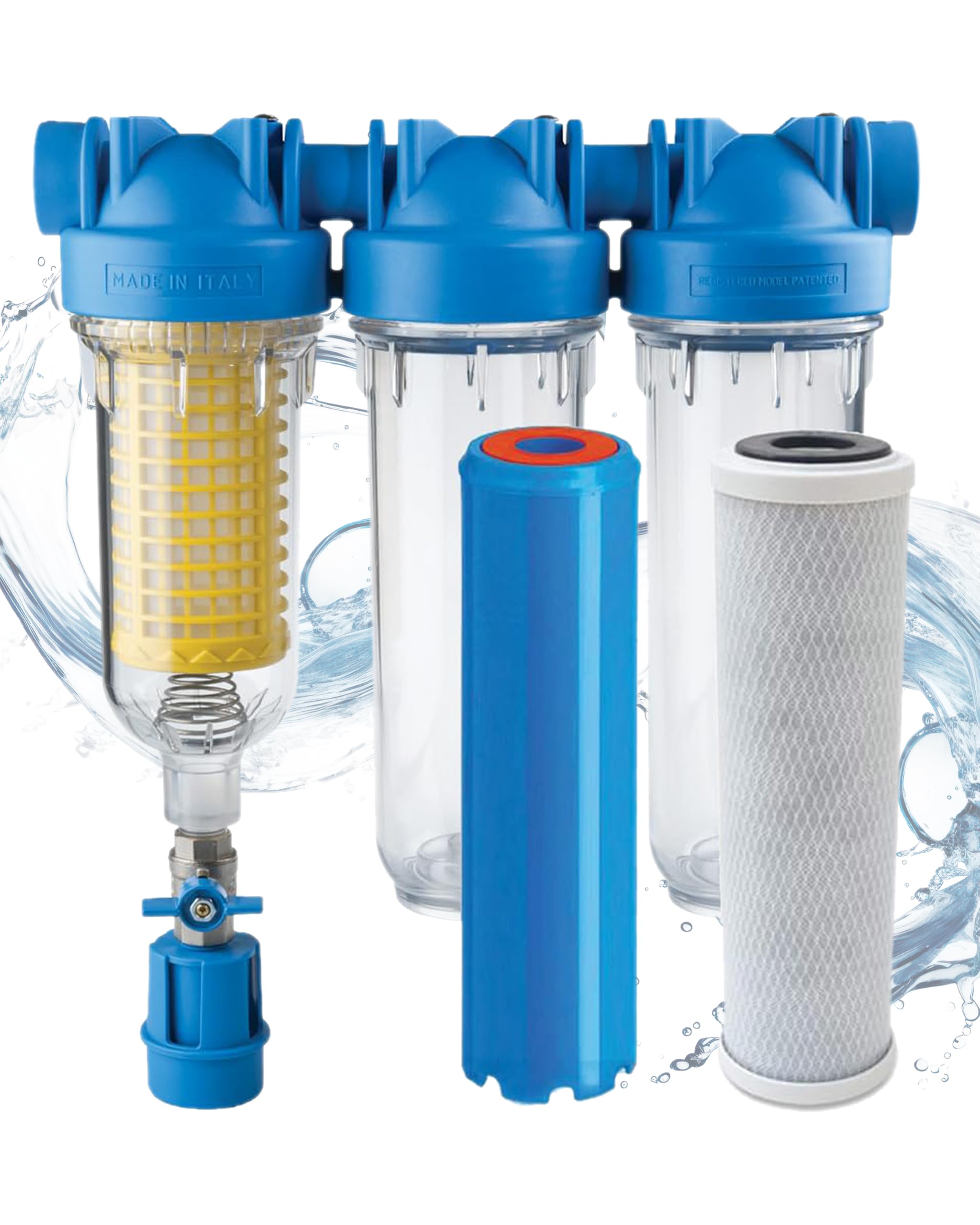 Purway HYDRA Ironmaster - Set di filtri in ferro per fontane, filtro acqua domestica, cloro
