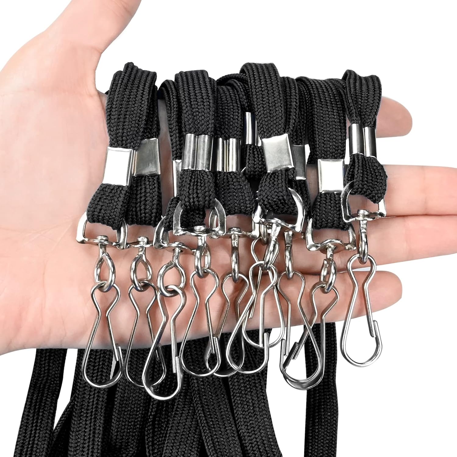 100 Pack Bulk Black Lanyards for ID Badges Durable Neck Lanyards with Metal Swivel J-Hook Comfortable for Events, Employees, Schools, Cruises, Name Tag ID Holder - Image 5