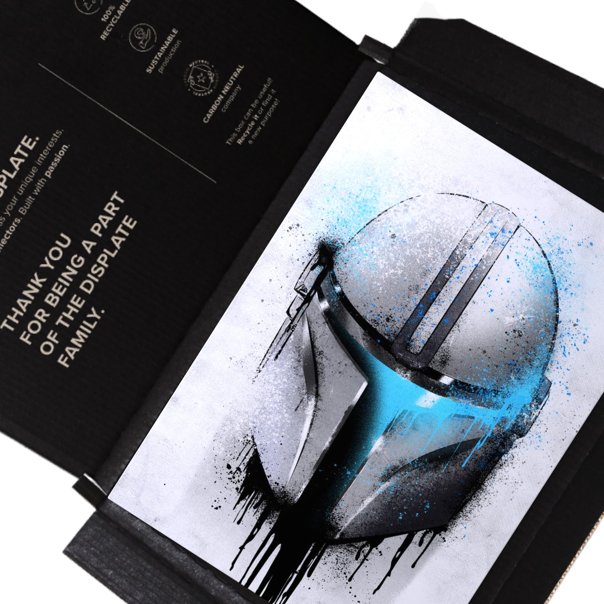 Displate - Póster de Metal - Montado con Imán - Star Wars - Helmets Graffiti - Mandalorian Graffitti - Taille L - 67,5x48cm Matt