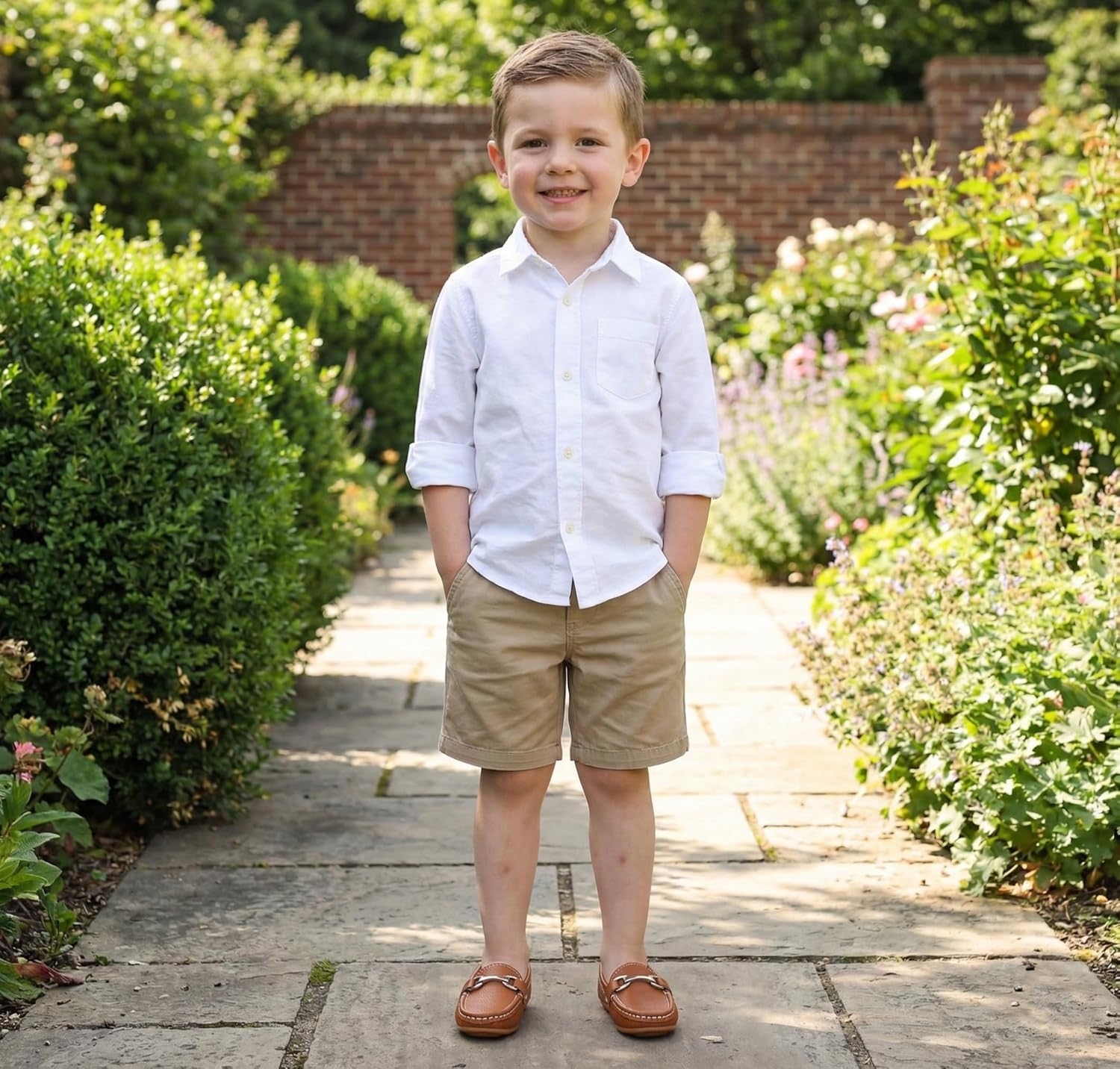 LONSOEN Kids Slip-On Loafers, Synthetic Suede Moccasin Driving Shoes, Non-Slip Rubber Outsole Lightweight Casual/Dress Boat Shoes for Boys & Girls - Image 2