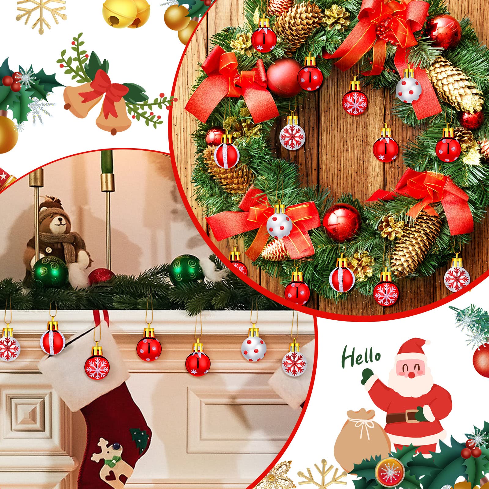 Juego De 9 Adornos De Bolas De Navidad Transparentes, 80 Mm, Bolas De