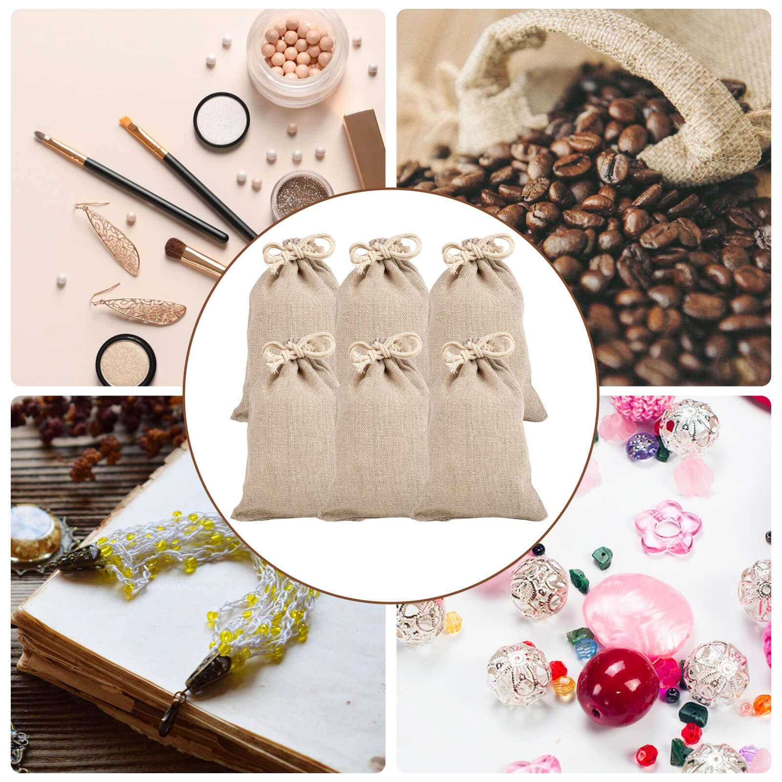 DAHI Baumwollsäcke 12 Stück 20x30cm - Naturstoff Säckchen Mit Kordelzug