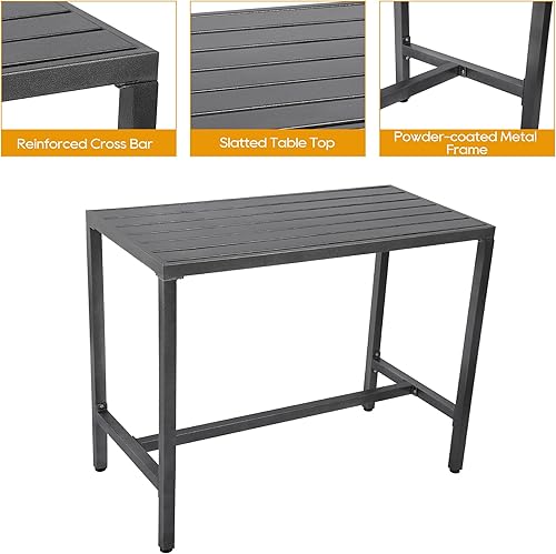 Miniatura 3 de Sumshadow Juego de bar de patio al aire libre, juego de comedor de patio con altura de barra, resistente a la intemperie, juego de pub con cojines y