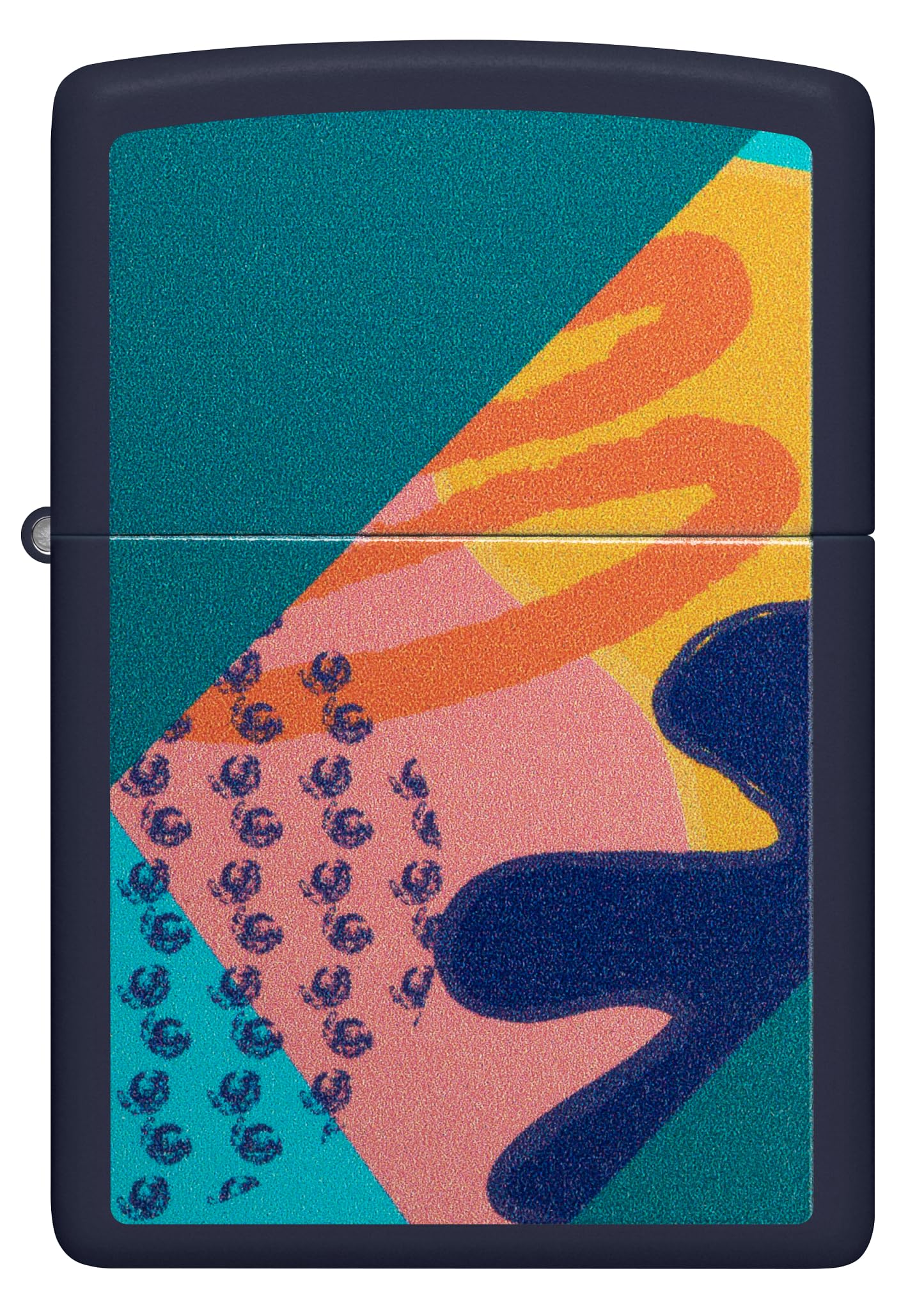 Zippo Pattern Zapalniczka Sztormowa, Kolorowy Nadruk, do Napełniania, Wielokrotnego Użytku, Wiatroodporna Konstrukcja, Pudełko na Prezent, Wykonano w USA, Kolor Granatowy Matowy (Navy Matte)