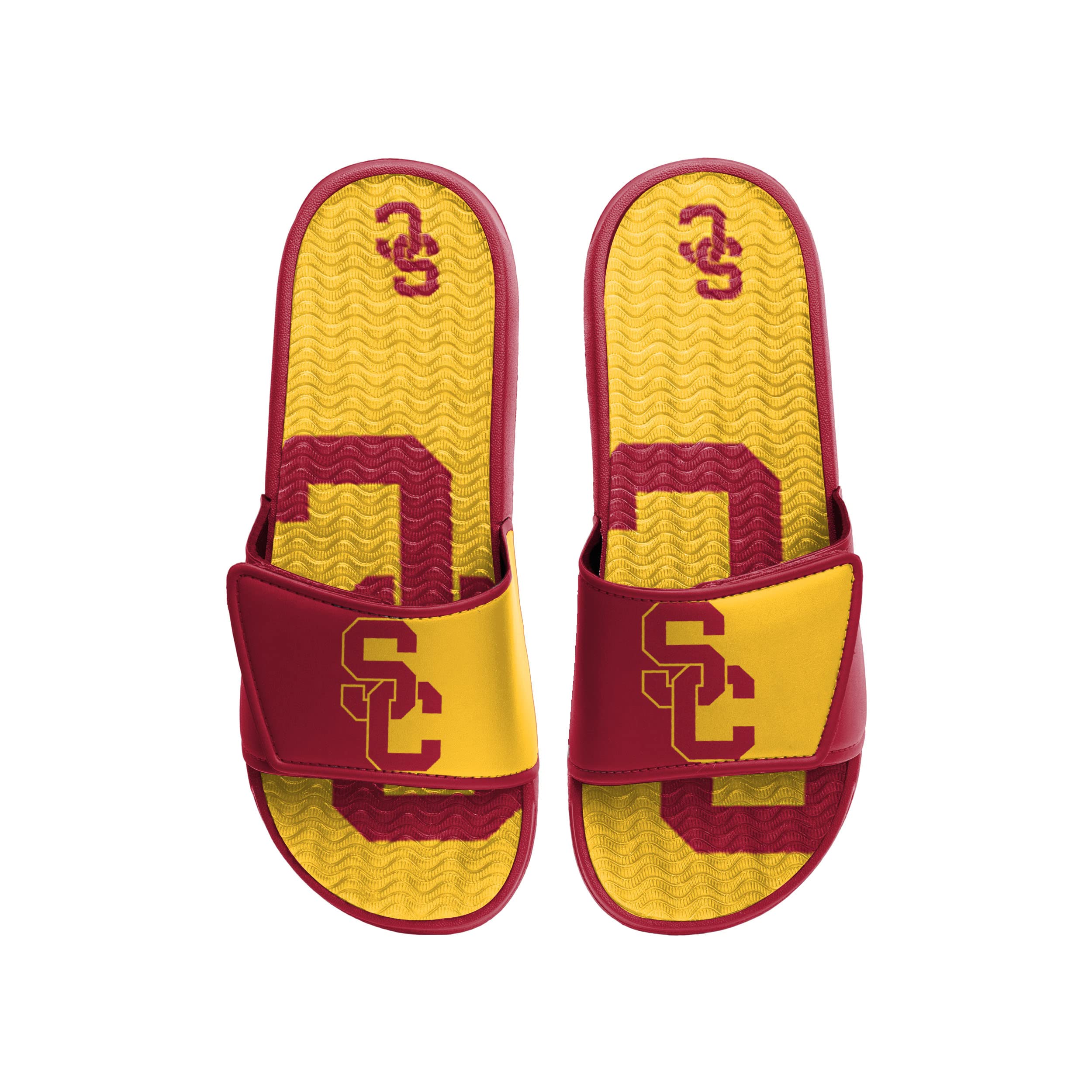FOCO USC Trojans NCAA Mens Colorblock Big Logo Gel Slides - S