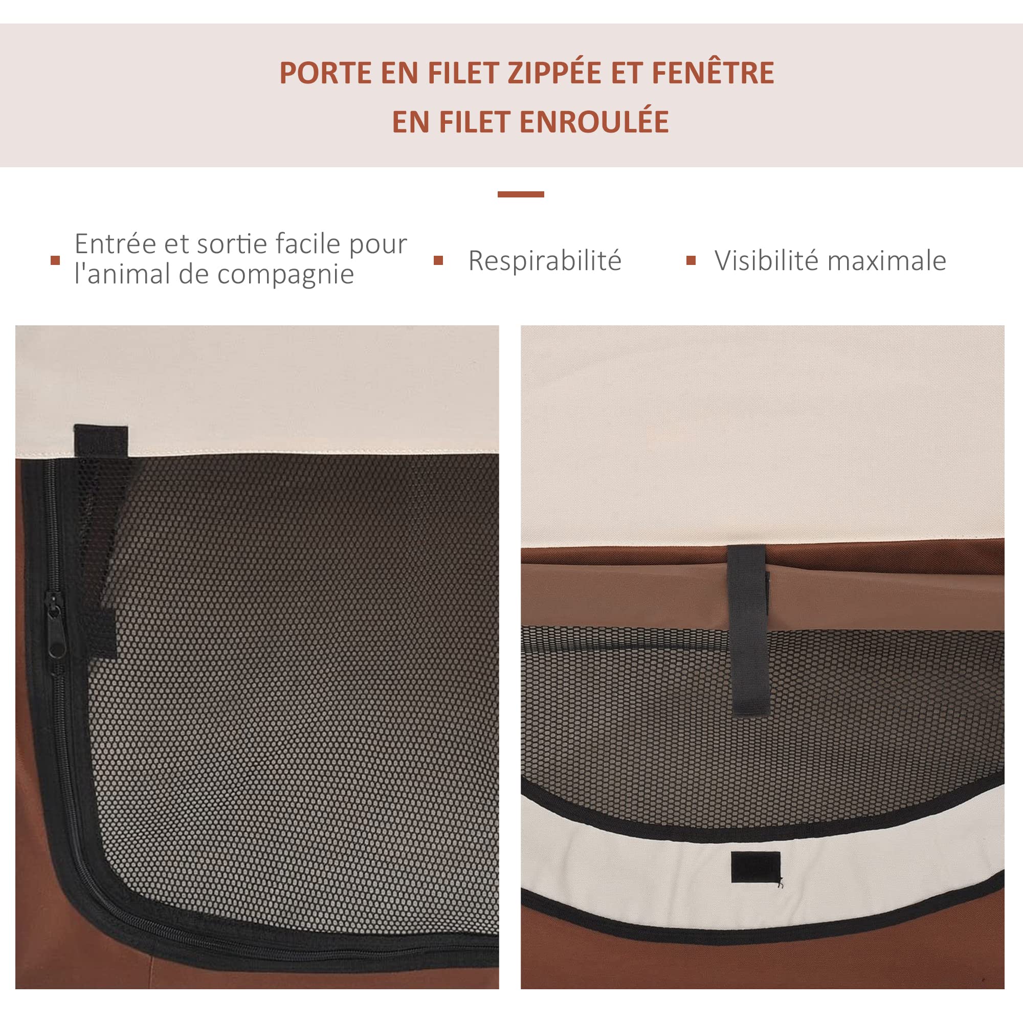 PawHut hondentas auto hondenbox transportbox draagtas autostoel kat 41 x 34 x 30 cm oxford-stof grijs