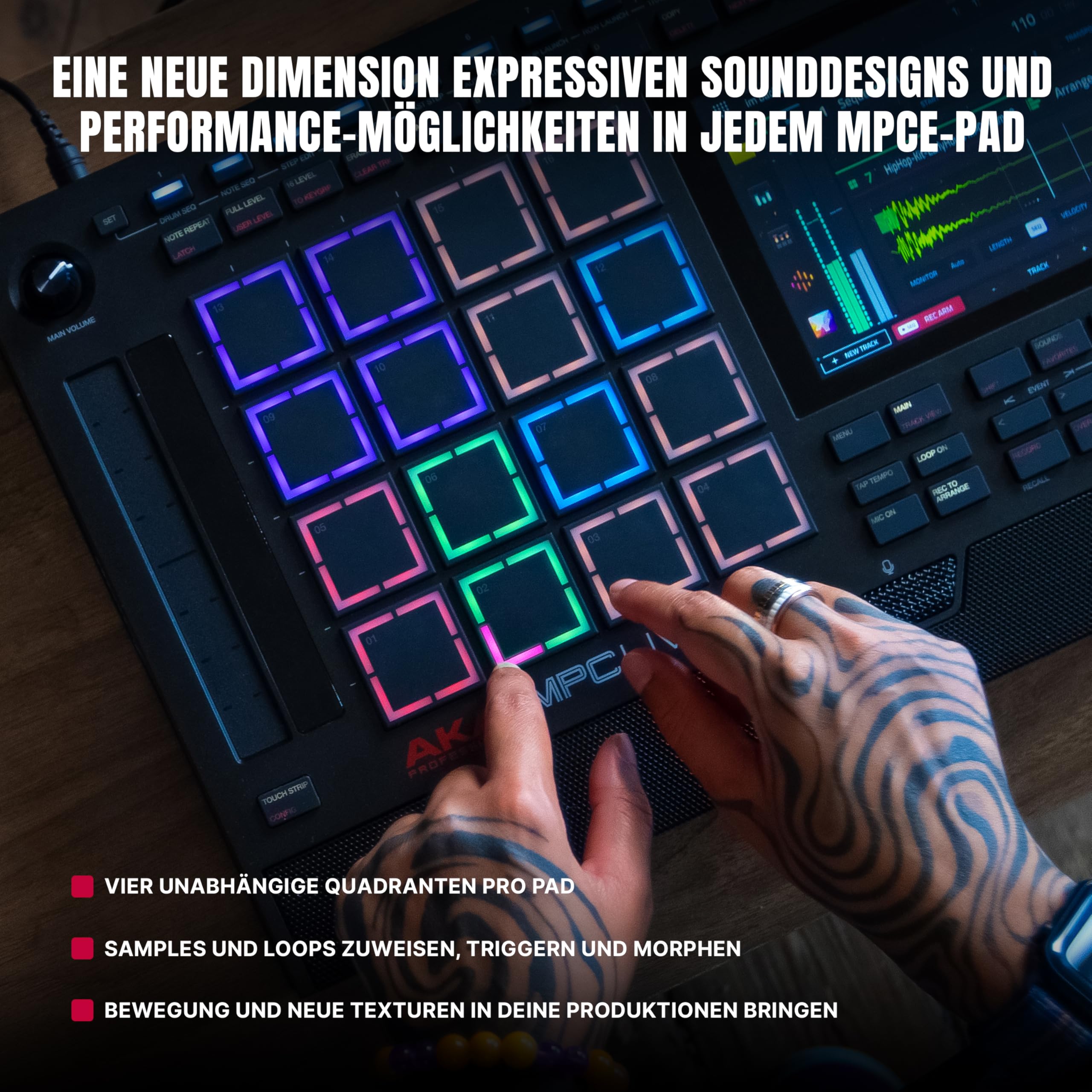 Akai Professional MPC Live III tragbares Musikproduktions-Center | Standalone, MPCe Pads, Touchscreen, Stereo Lautsprecher, Mikrofon, Akku, Bluetooth, WLAN