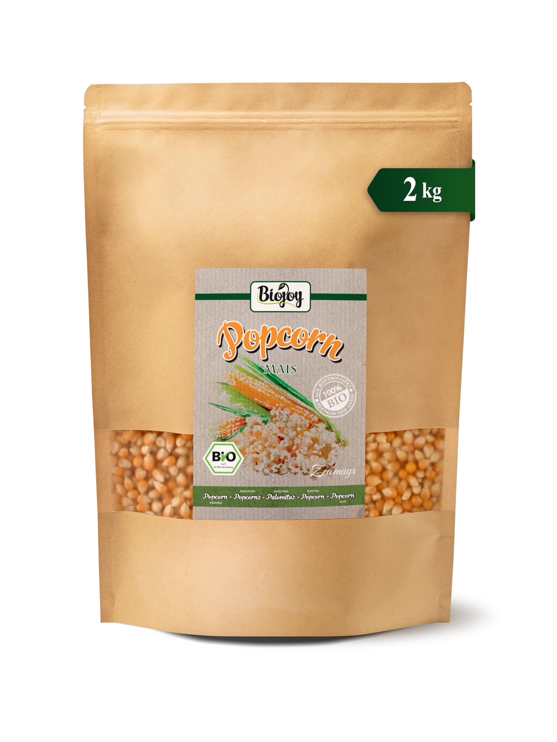 Biojoy Maïs pour Pop-corn BIO (2 kg), sans additifs