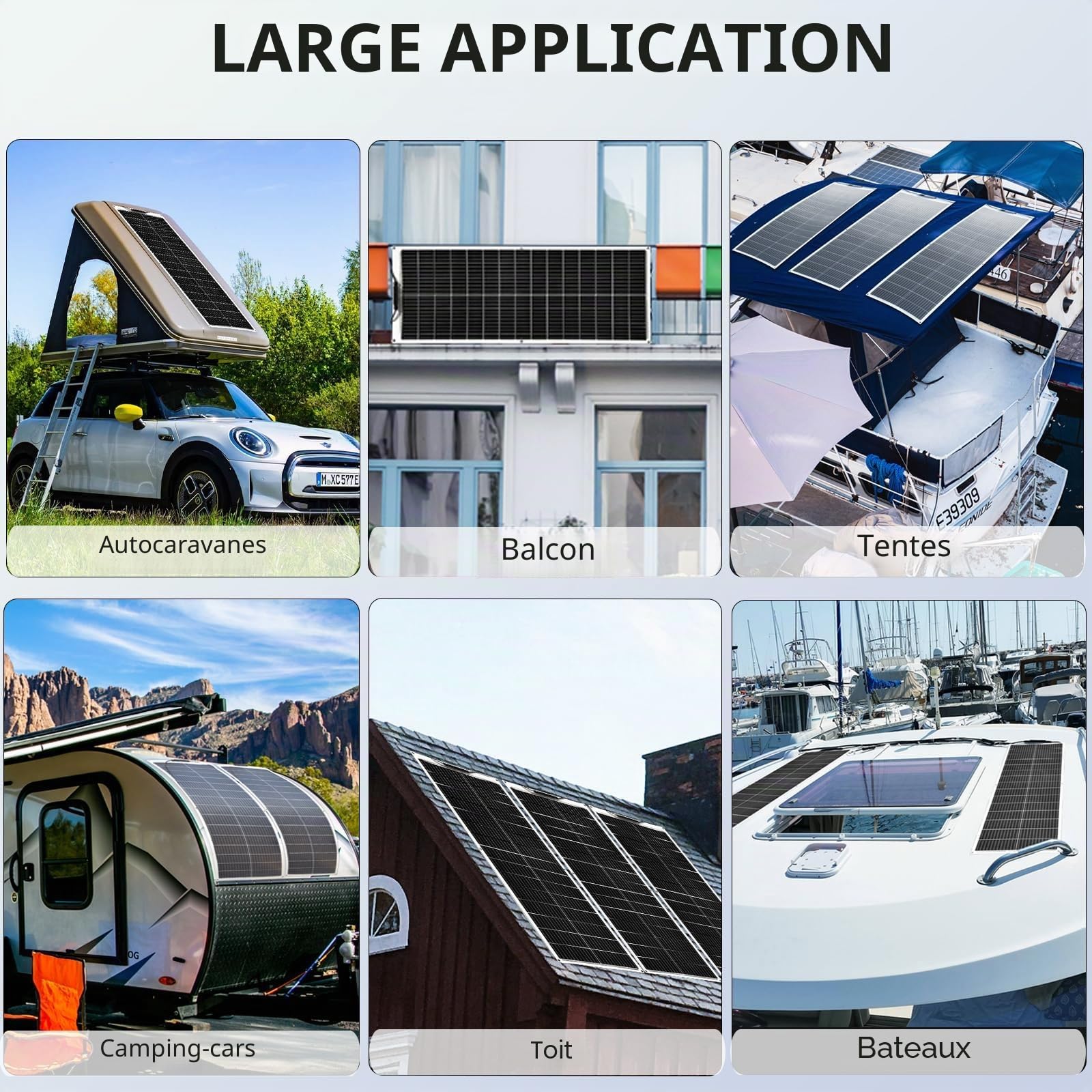 XINPUGUANG Panneau solaire Souple 105 W pour camping-car, bateaux