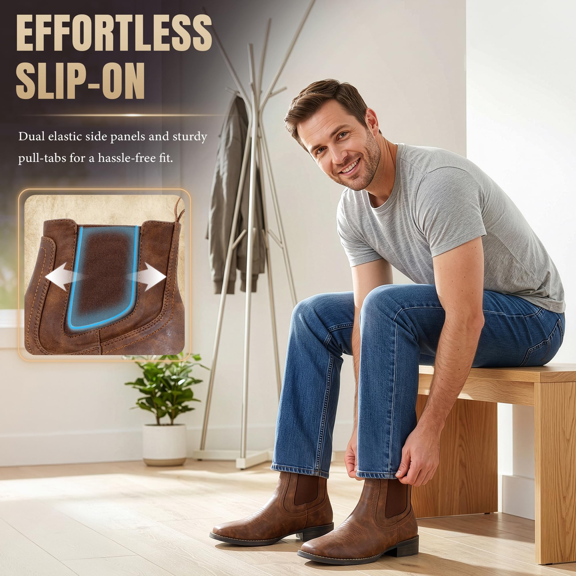 J's.o.l.e Ankle Cowboy Boots StivalettoUomo