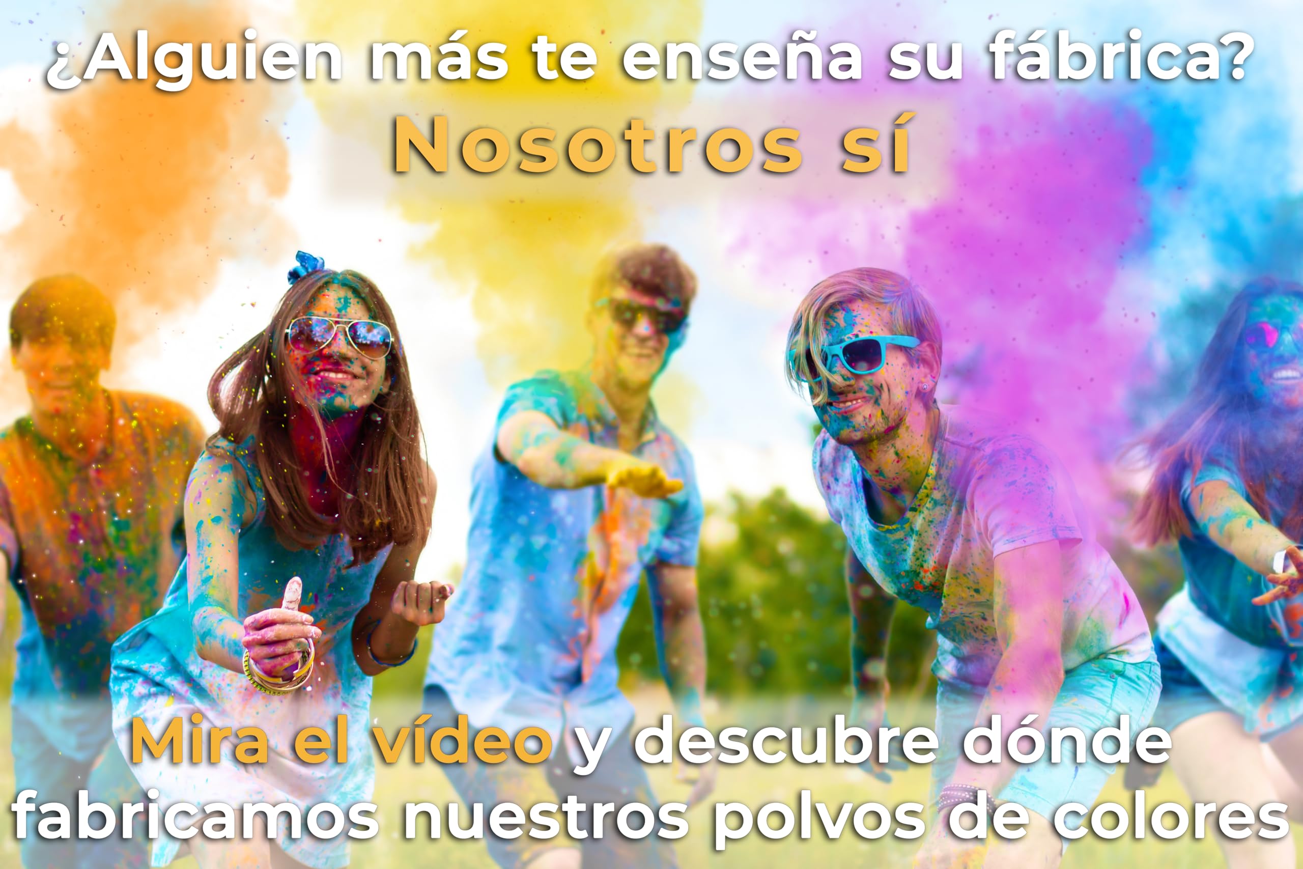 Holi Pack 100 Bolsas 75 Gr - 8 Colores - Pinta de Colores tus Fiestas Holi
