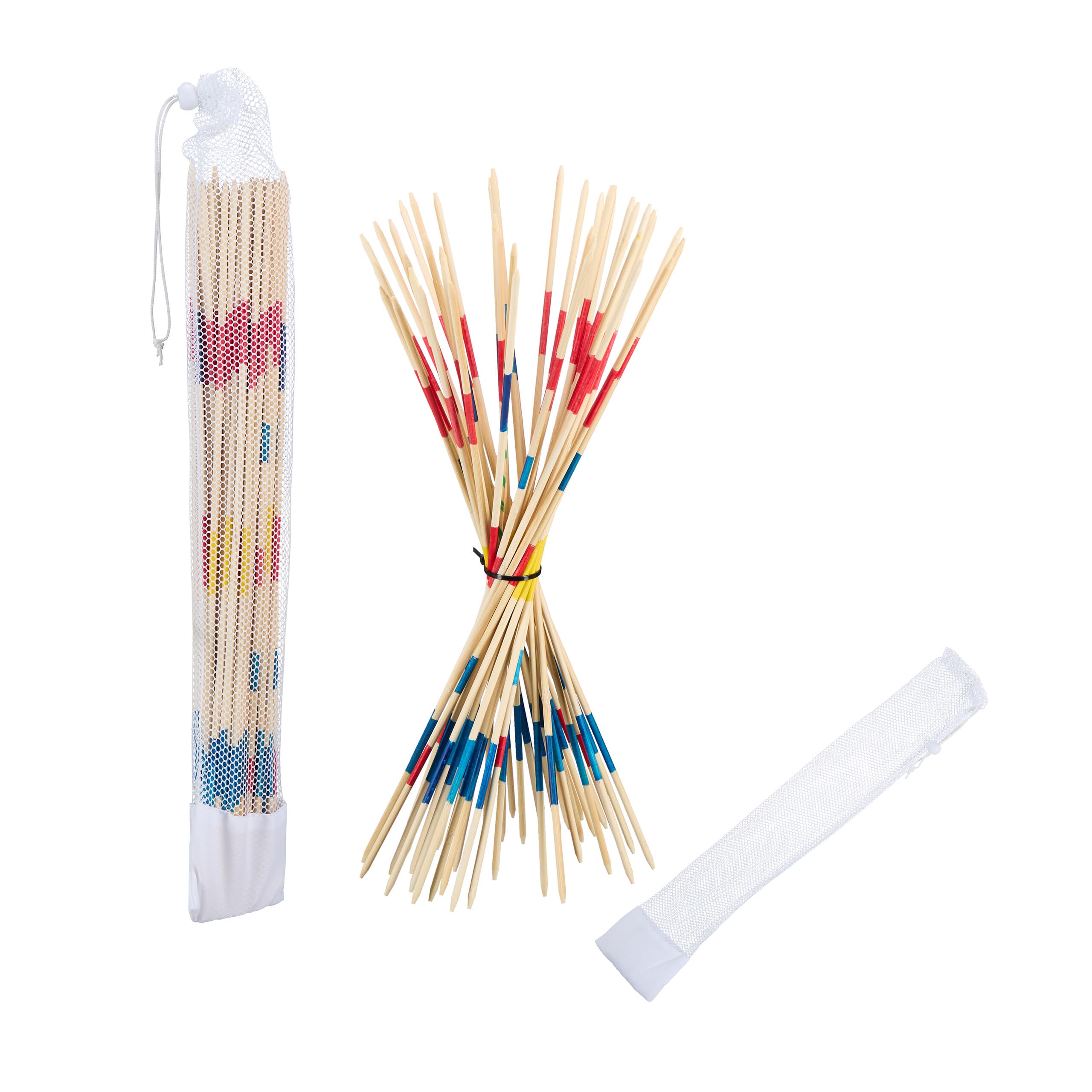 Gioco Mikado Gigante Goki In Legno Con Sacchetto Di Cotone - Bastoncini XL Da 46 Cm, Nuovo