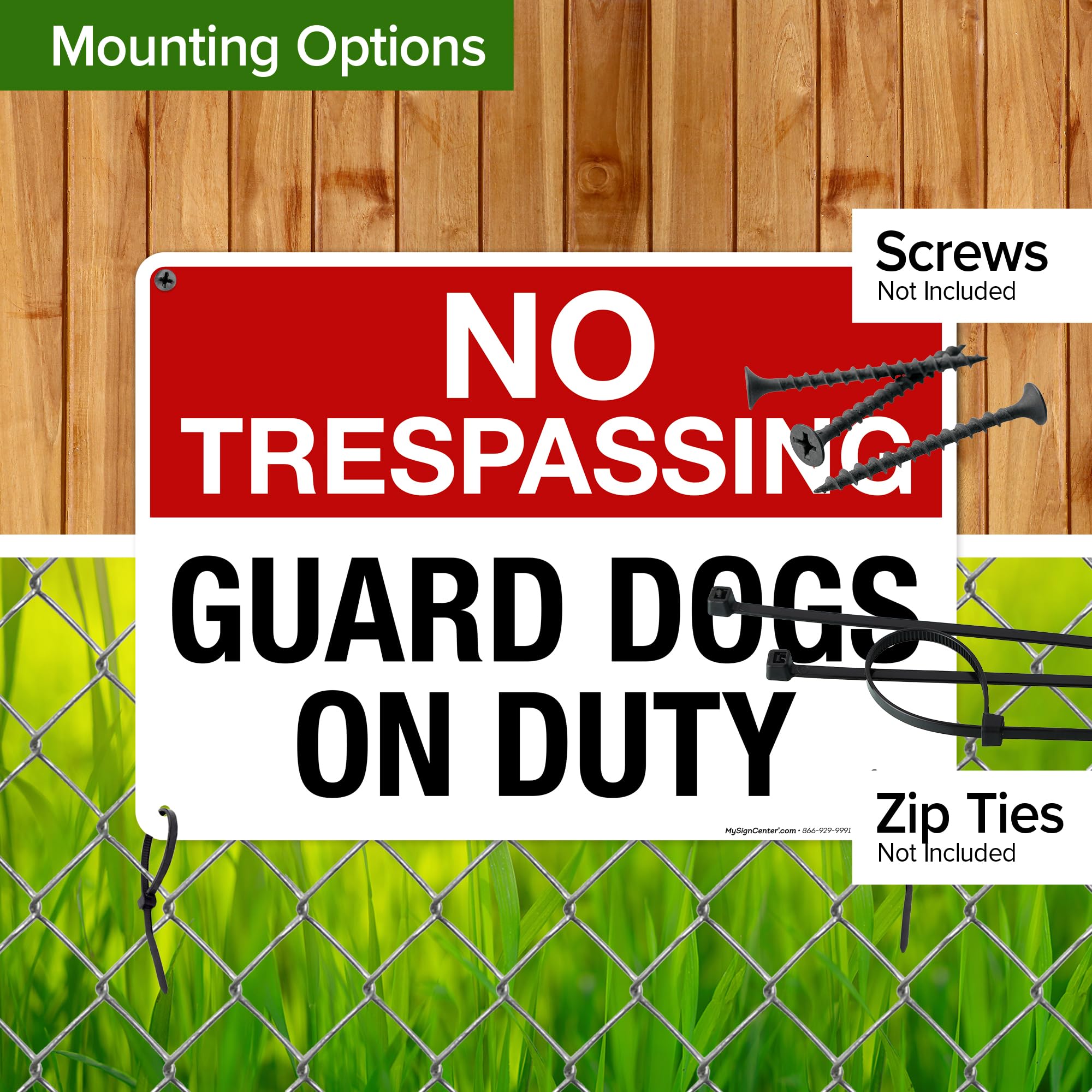 BTFLFDR Aluminiumschild „No Trespassing, Guard Dog On Duty“ – 30,5 X 40,6 Cm, Wetterbeständig, Mit Aufhängebohrungen