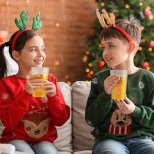 Miniatura 5 de Paquete de 24 vasos de plástico de 16 onzas con texto en inglés "Merry Christmas" para estadios, reutilizables, para Año Nuevo, cócteles, vasos de