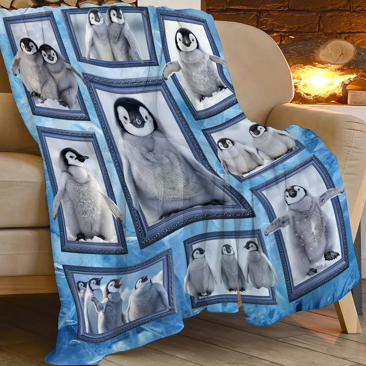 Penguin Blanket Penguin Throw Blanket Gifts for Girls Women Kids Boys Adults Men Super Soft Cozy Plush Fluffy Fuzzy Fleece Blanket Home Decor 40''X50'' - Image 8