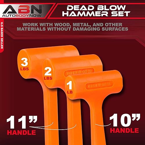 Miniatura 7 de ABN Martillo de soplado muerto, 3 libras - mazo Unicast con revestimiento de goma que no se daña