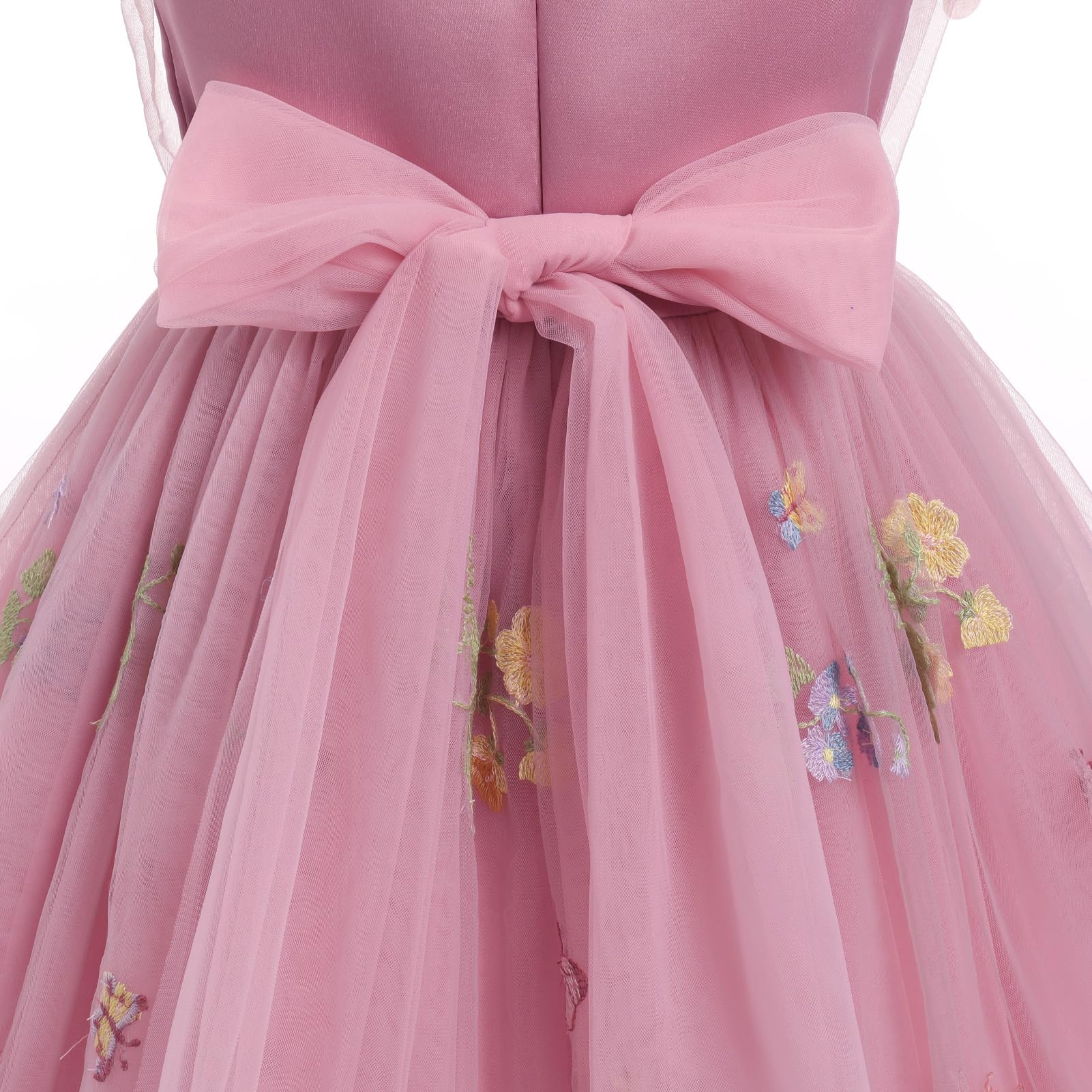 IMEKIS Vestido de mariposa para niñas pequeñas, lentejuelas brillantes, tul, boda, formal, cumpleaños, 2-10T