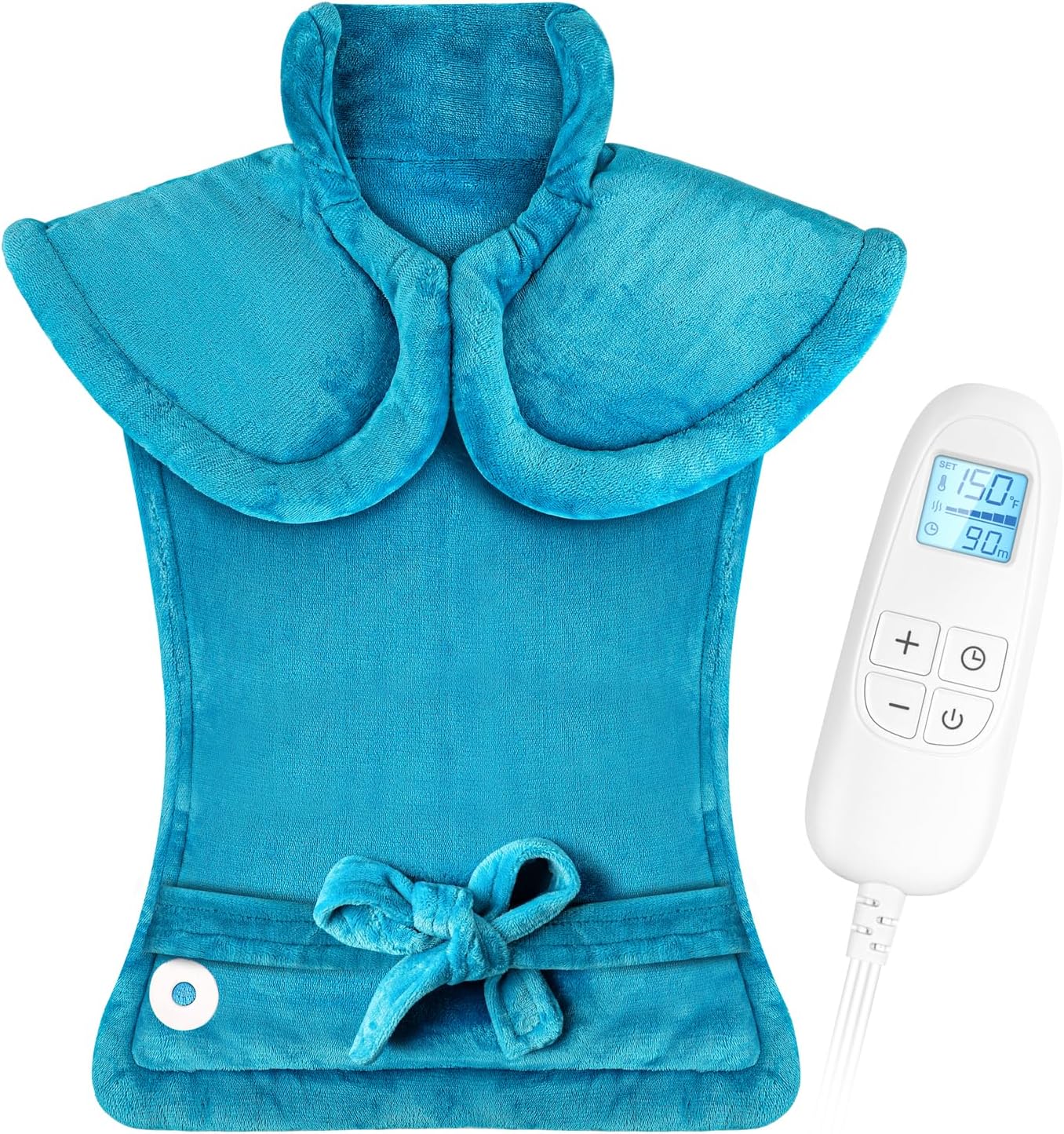 Electric Heating Pad for Neck and Shoulders and Back Pain Relief, FLUFFYWARMTH 24"x33" Large with 3 Heating Levels and 3 Timers Auto Off, ETL & FCC Certified, Neck Shoulder Back Heating Heat Pad
