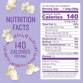 Angie's BOOMCHICKAPOP Sweet & Salty Kettle Corn Popcorn, 1 oz. Individual Bag (Pack of 24)