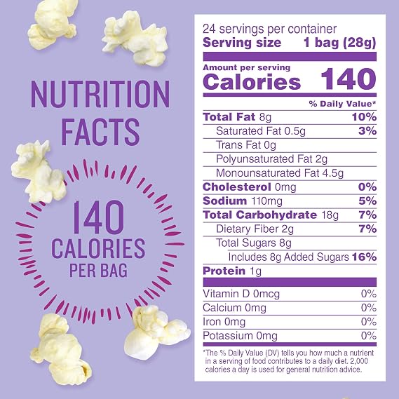 Angie's BOOMCHICKAPOP Sweet & Salty Kettle Corn Popcorn, 1 oz. Individual Bag (Pack of 24)