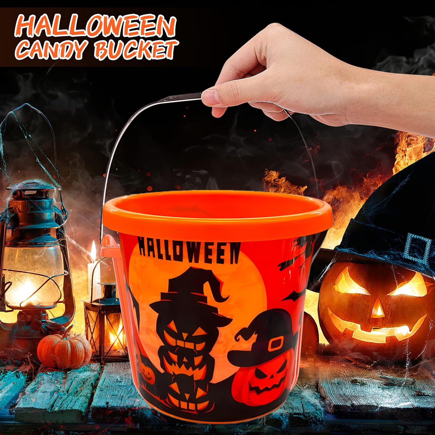 Partysanthe Halloween Big Pumpkin Basket Candy Holder for Halloween Party Supplies Basket Any 1 Pcs 2