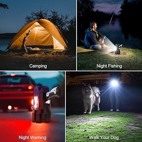 Miniatura 8 de Linterna recargable de 99000 lúmenes, focos para exteriores con luz de mazorca y soporte plegable, 10000Ah Spot Light Long Runtime, focos de mano