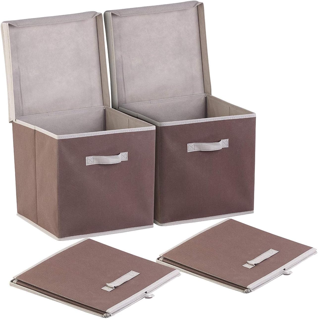 PEROS Aufbewahrungsboxen 2er-Set - Faltbare Stoffboxen 44x29x12,5cm
