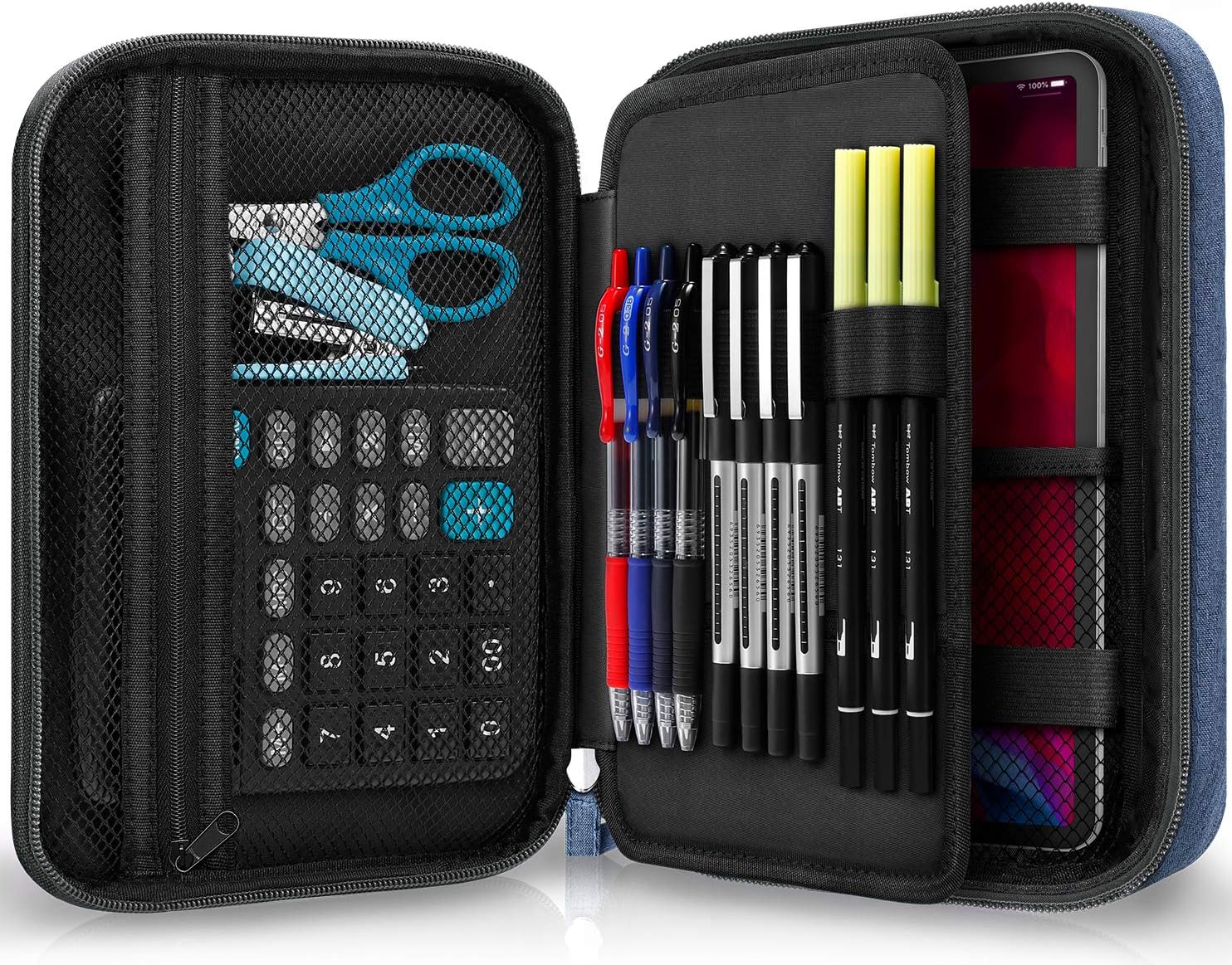 Zannaki 大容量 収納ポーチ マーカー ペン ペンケース シンプル 文房具バッグ ボックス アートツール&スケッチ収納ボックス ブレットジャーナル 中学校 オフィス 大学 学生 女の子 女性 大人 ティーン